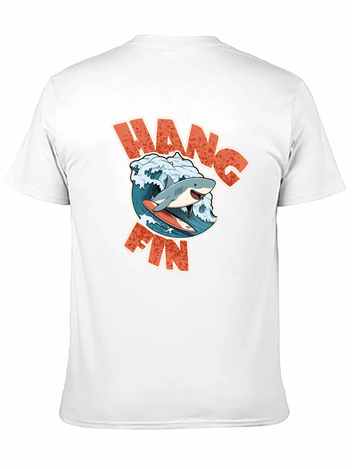 Hang Fin Shark Surfing T-Shirt