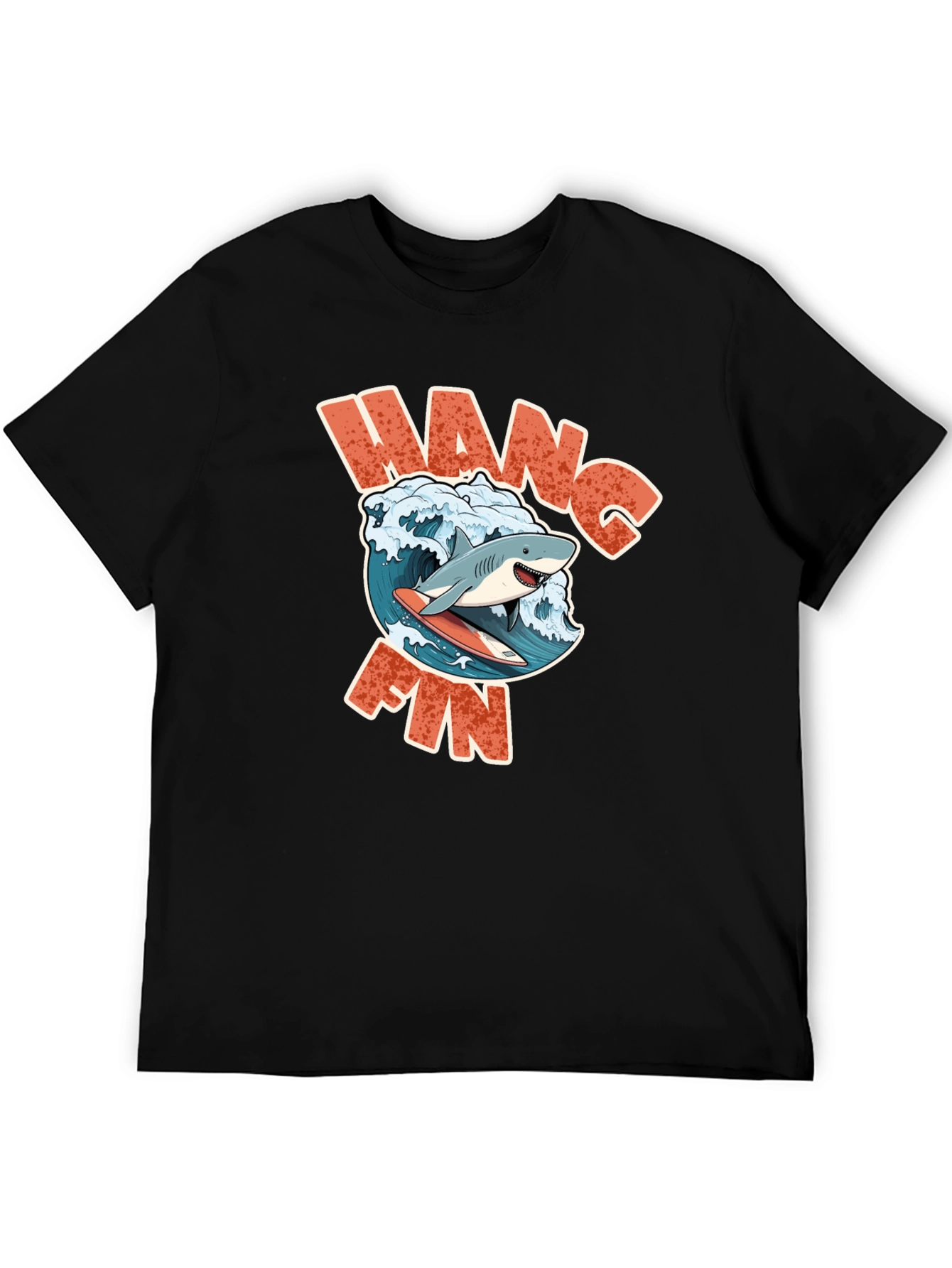 Hang Fin Shark Surfing T-Shirt