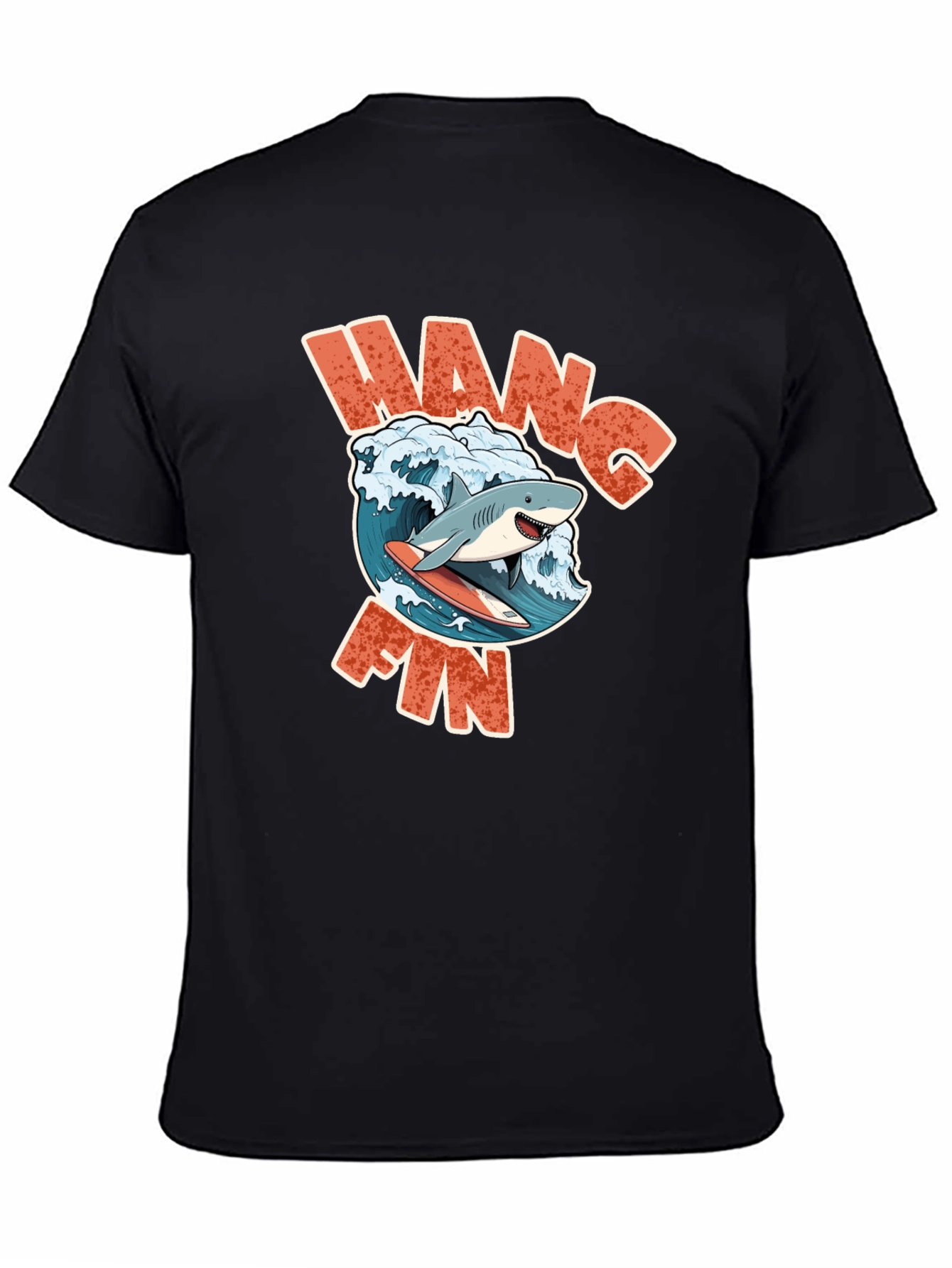 Hang Fin Shark Surfing T-Shirt