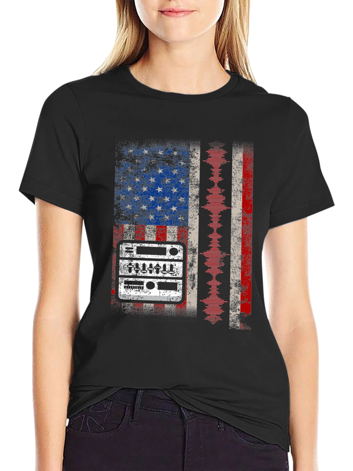 American Flag DJ Mixer T-Shirt