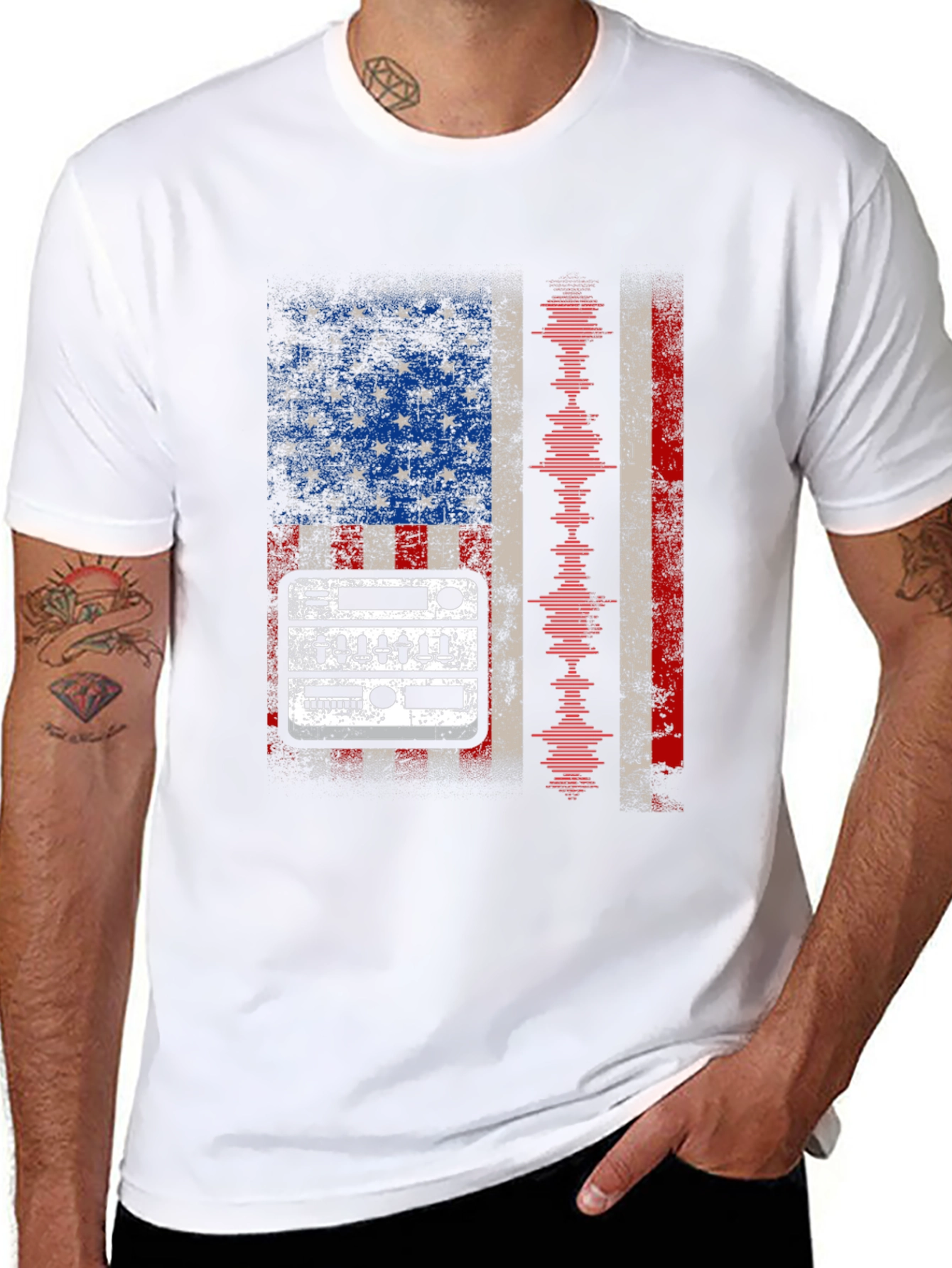 American Flag DJ Mixer T-Shirt