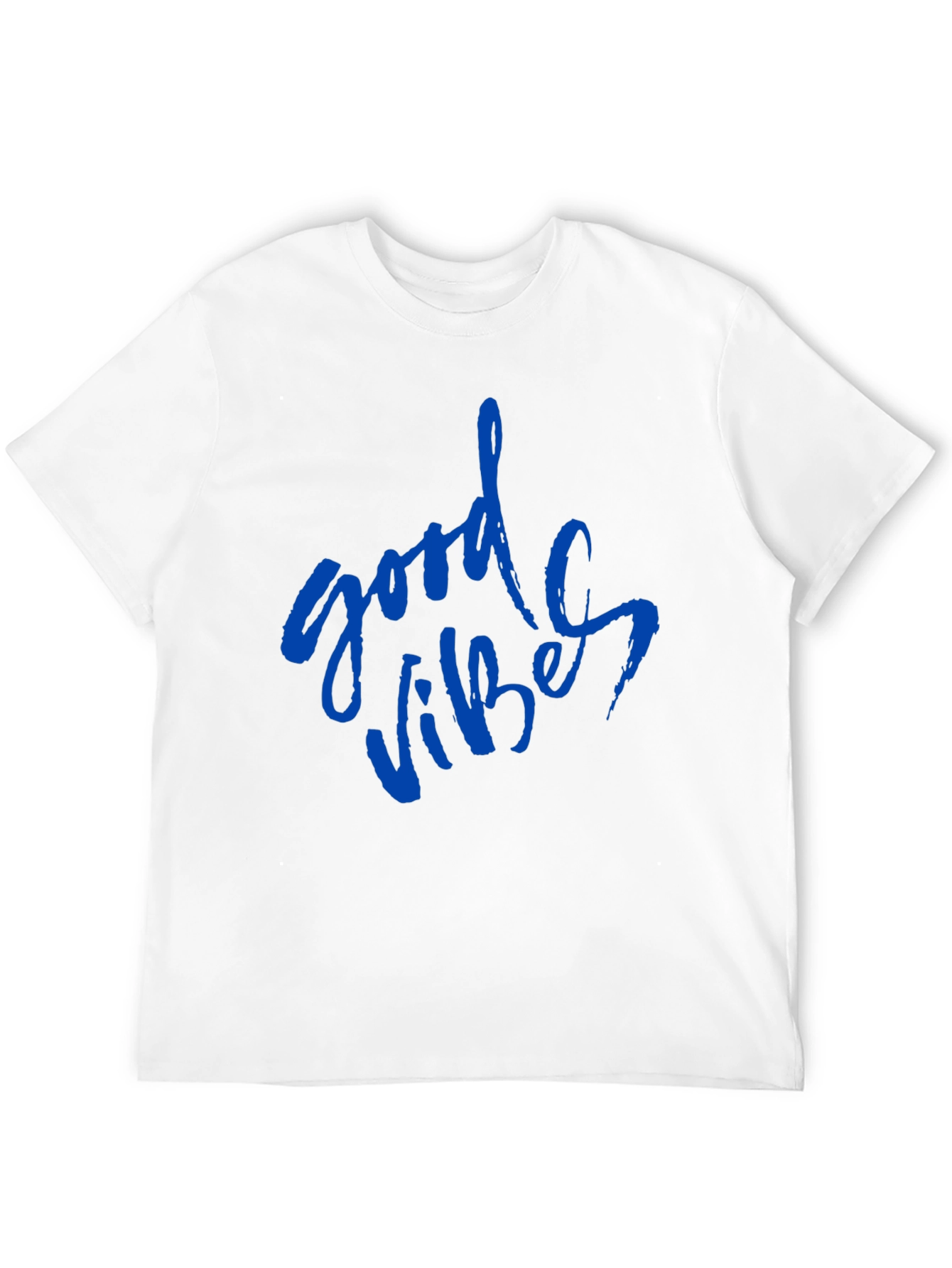 Good Vibes Blue Print Black T-Shirt