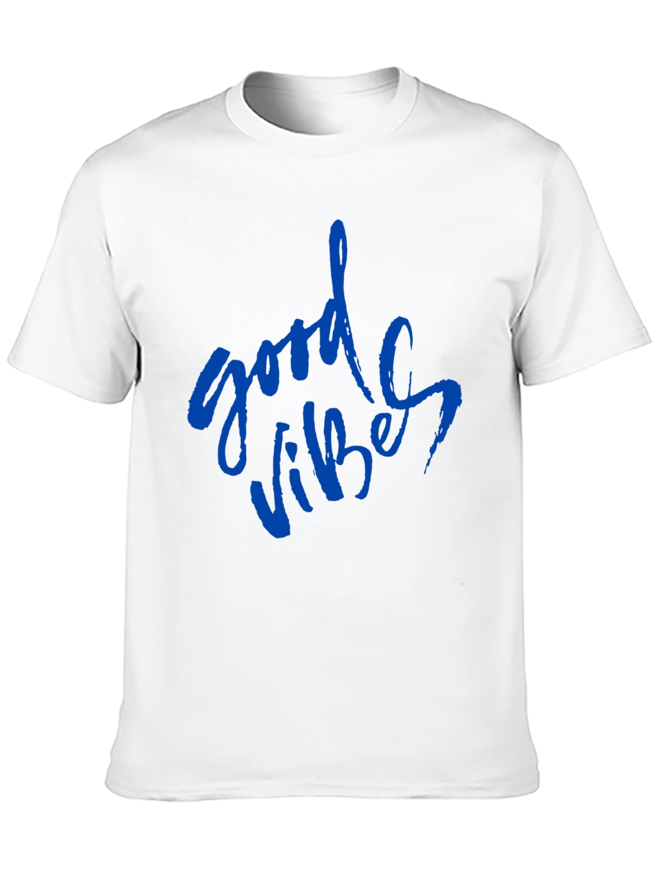 Good Vibes Blue Print Black T-Shirt