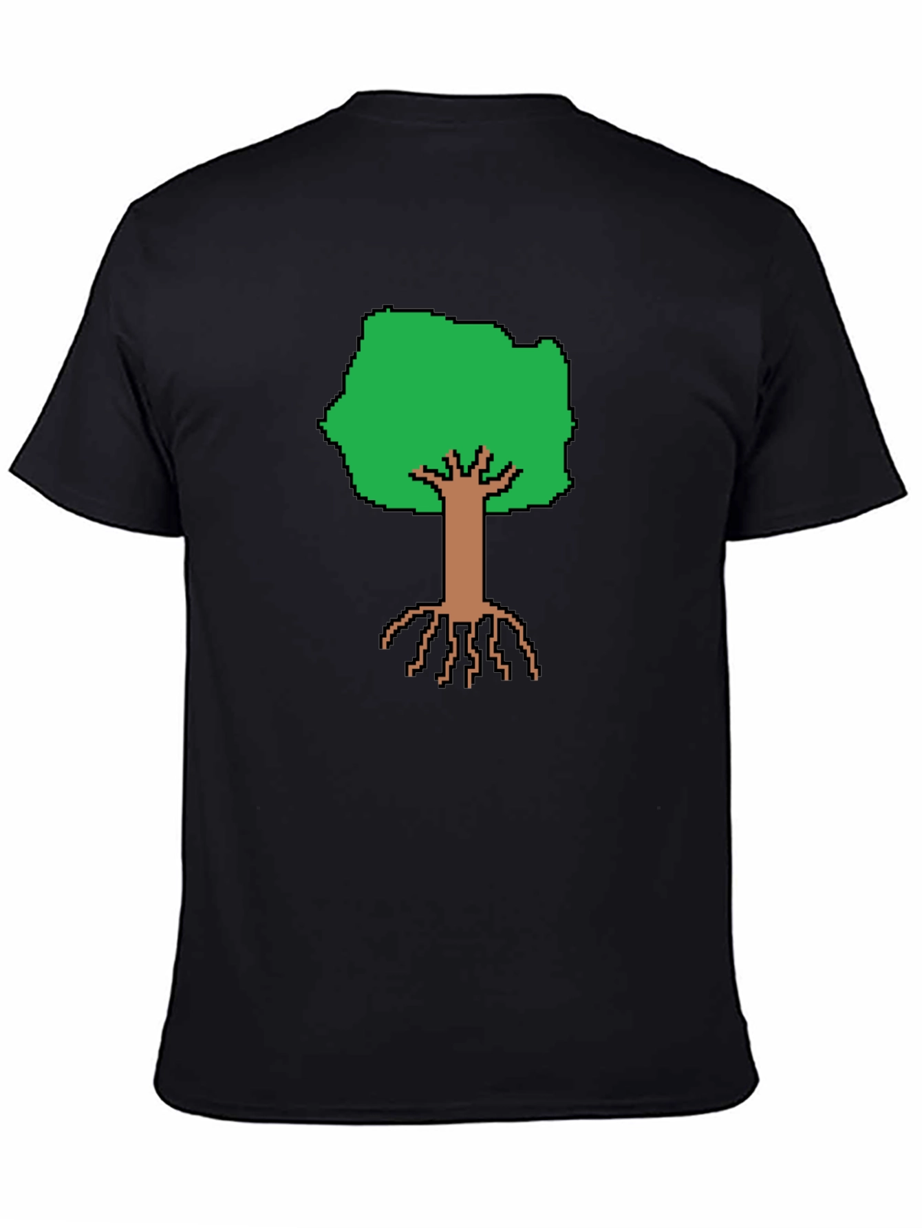 Pixel Tree Graphic T-Shirt - Black