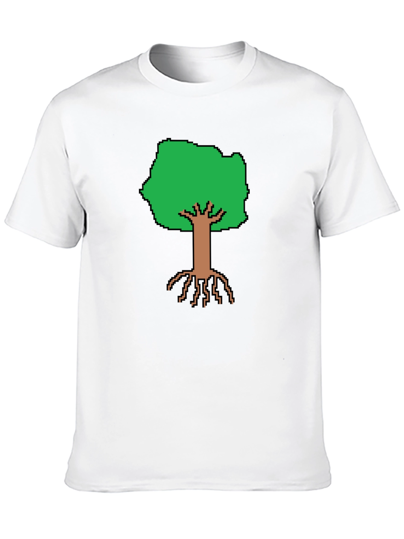 Pixel Tree Graphic T-Shirt - Black