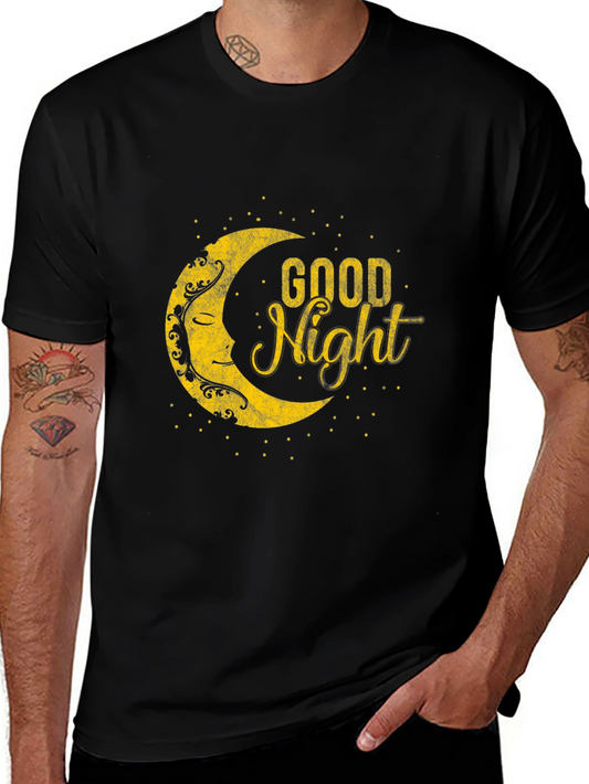 Good Night Moon Graphic Tee - Comfort Fit Black Shirt