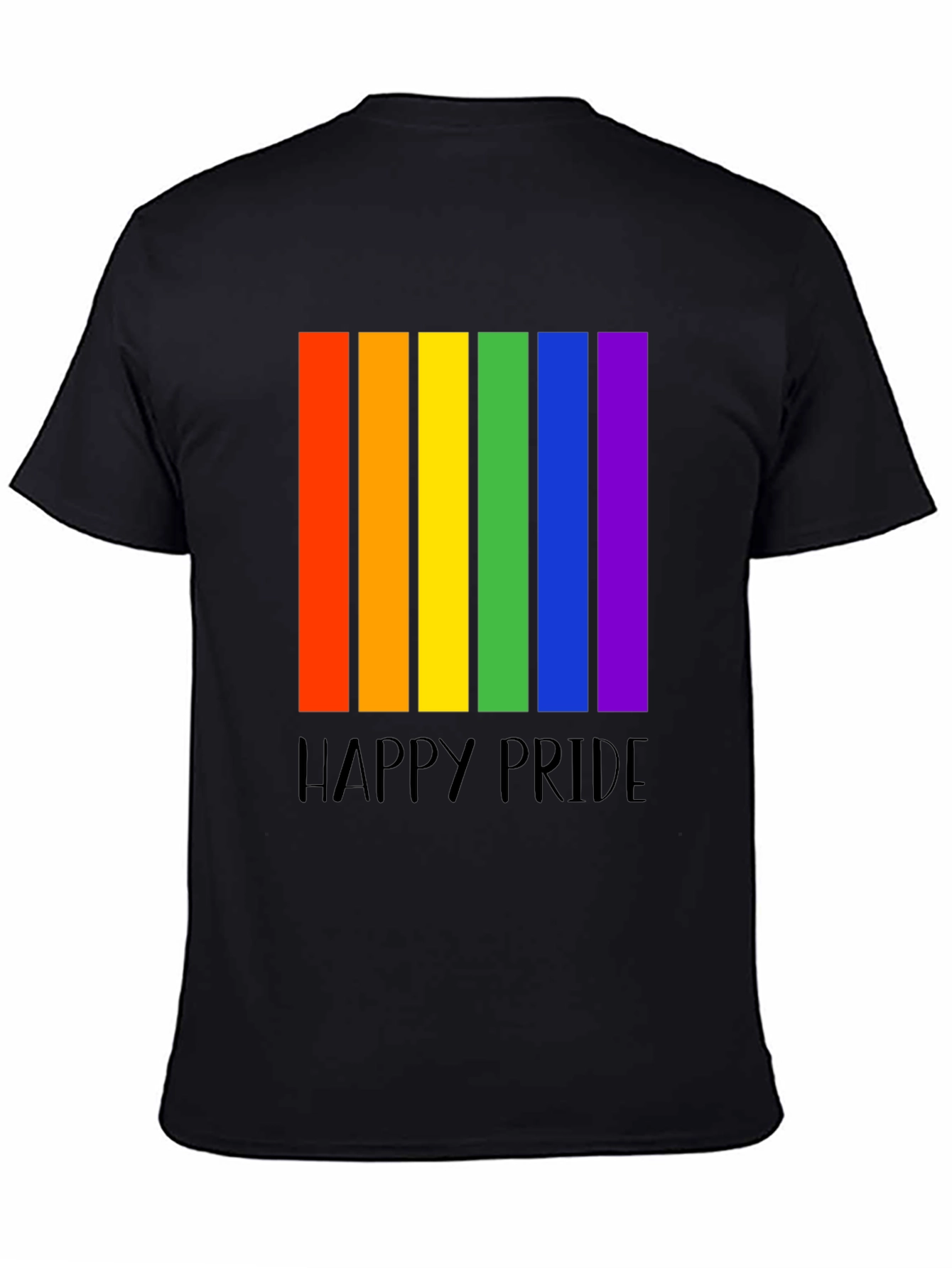 Happy Pride Rainbow Stripe Graphic T-Shirt