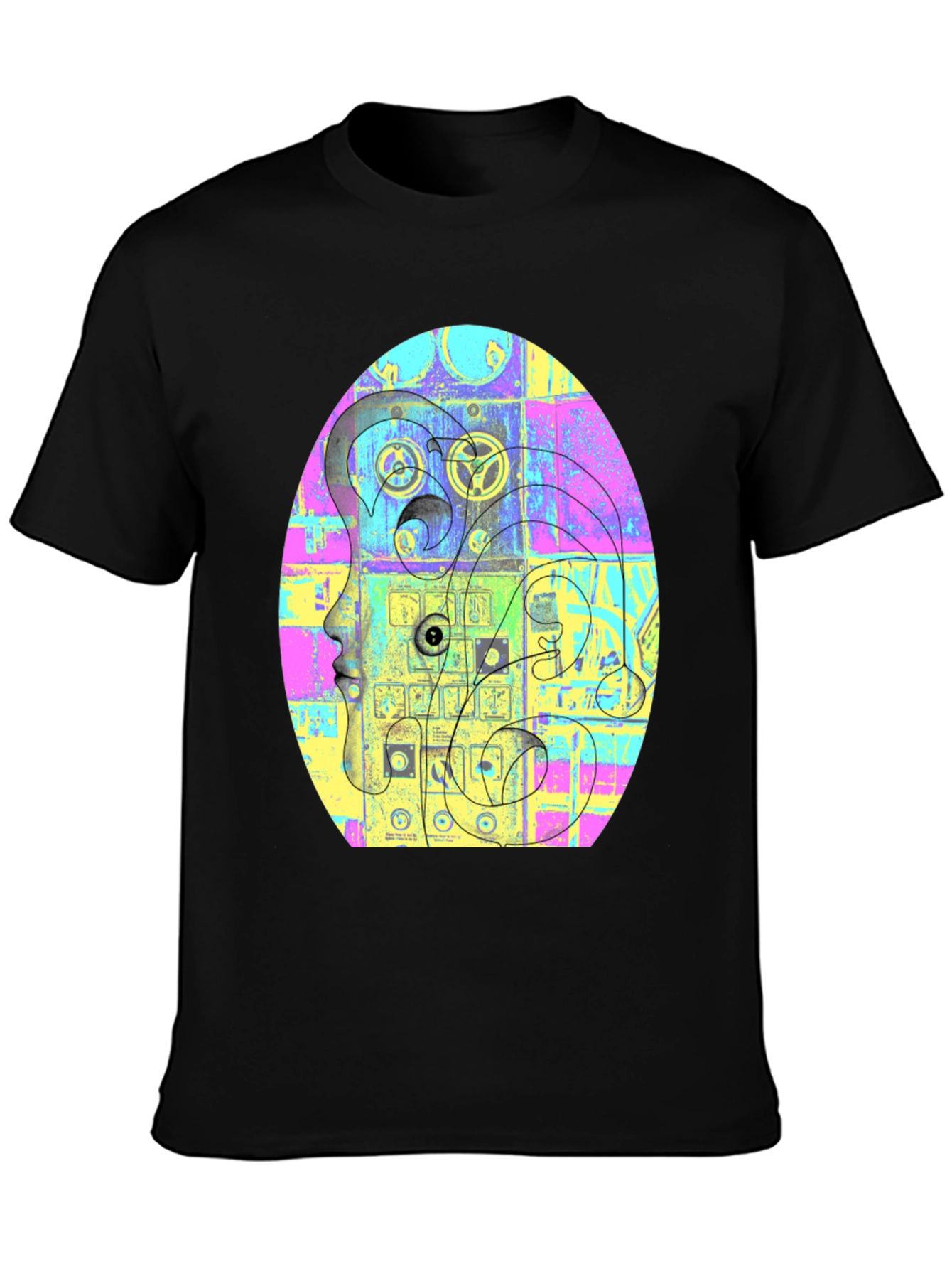 Abstract Face Graphic Tee - Unique Style