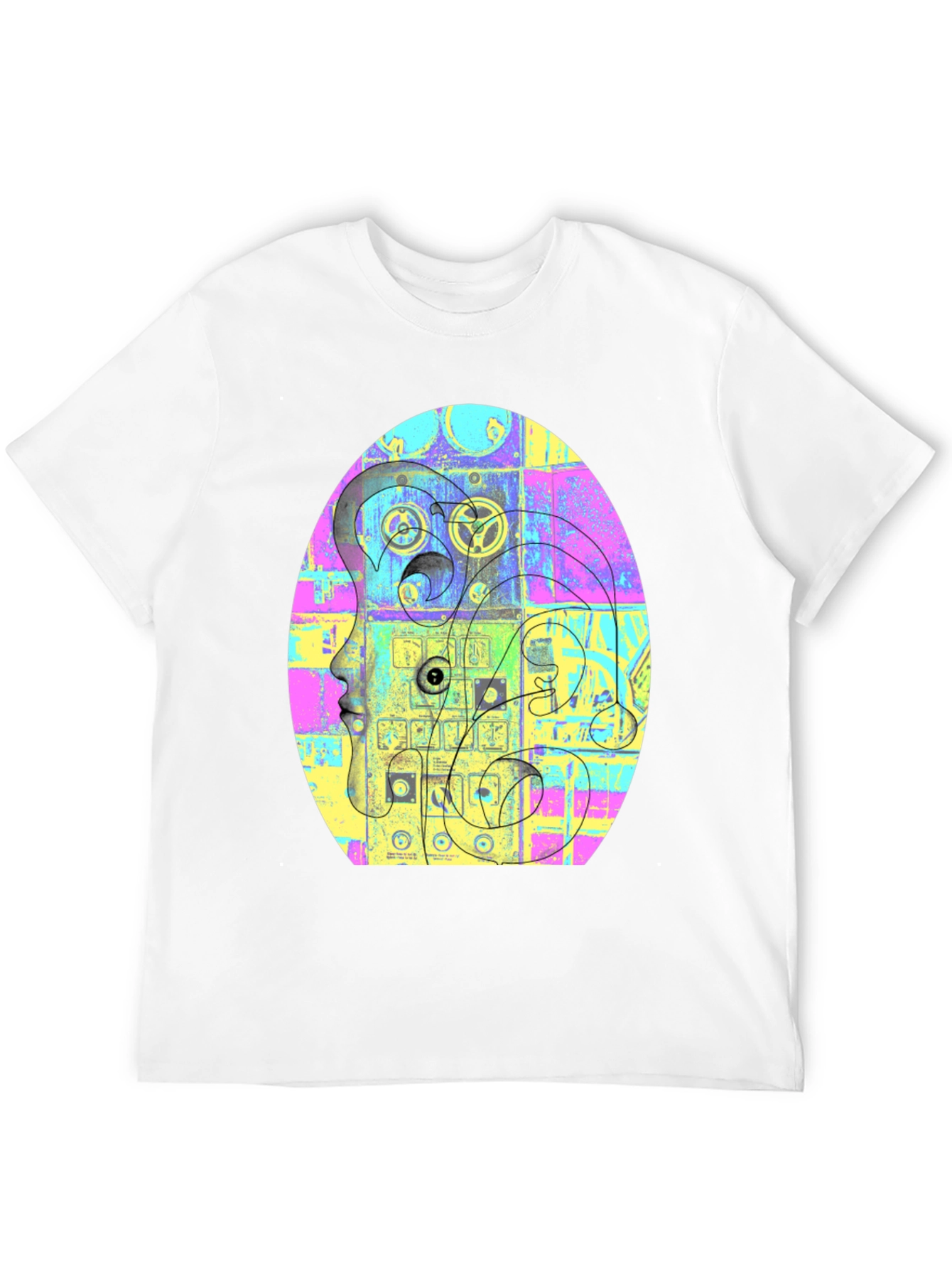 Abstract Face Graphic Tee - Unique Style