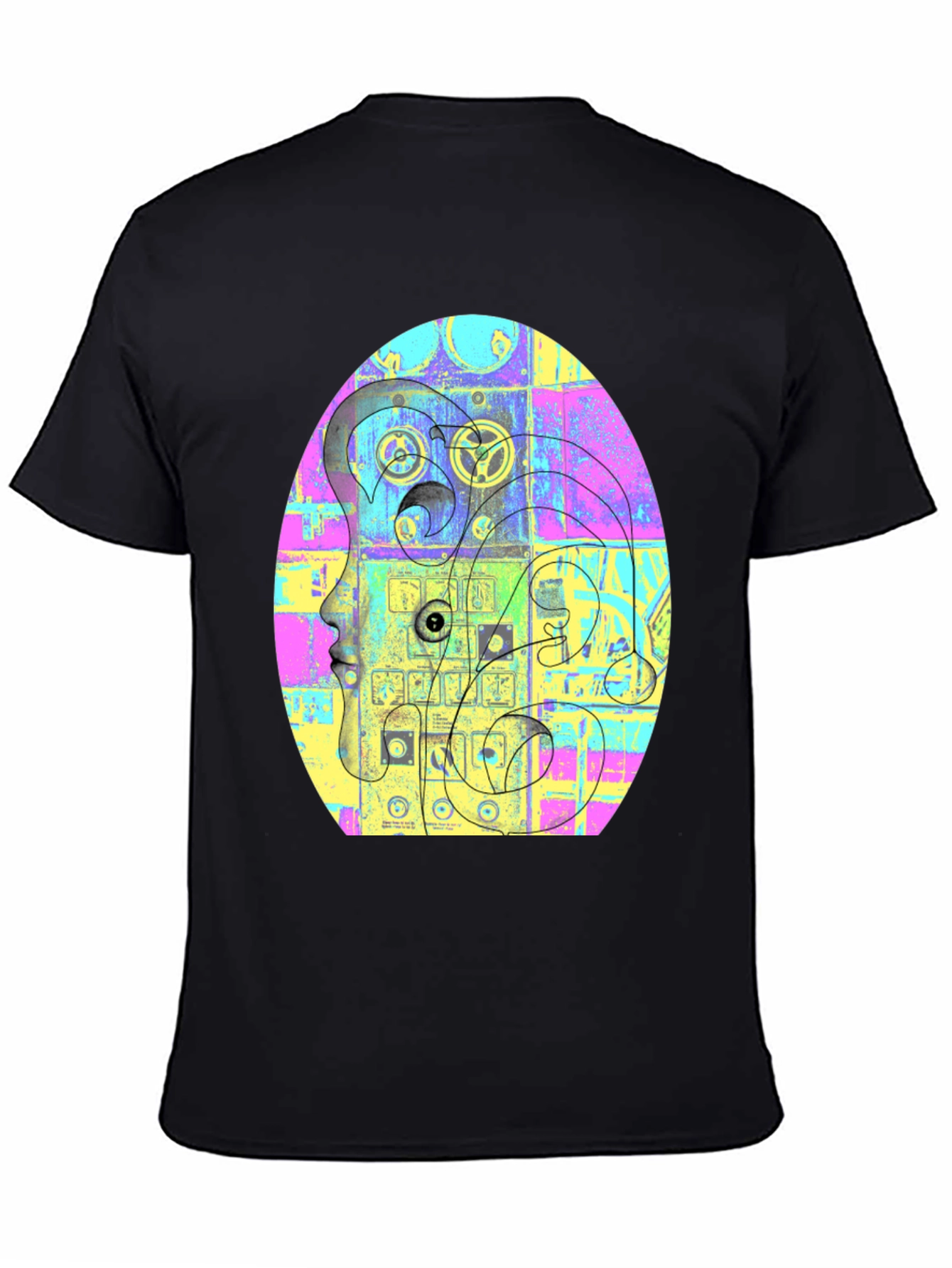 Abstract Face Graphic Tee - Unique Style