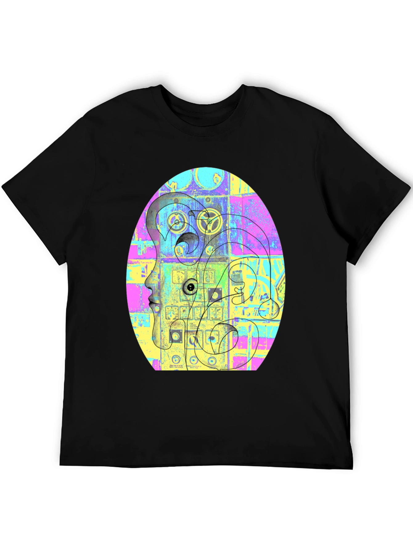 Abstract Face Graphic Tee - Unique Style