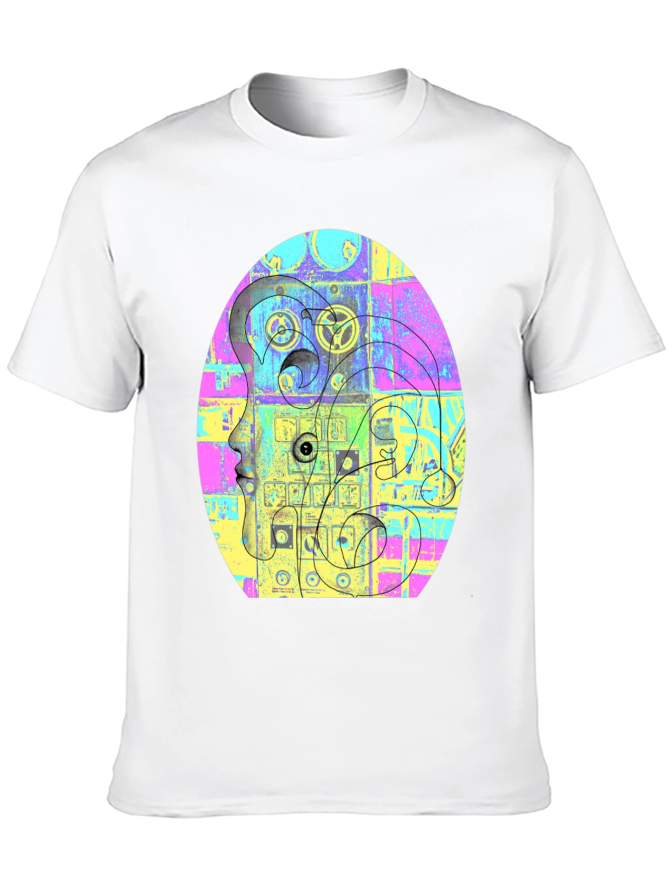 Abstract Face Graphic Tee - Unique Style
