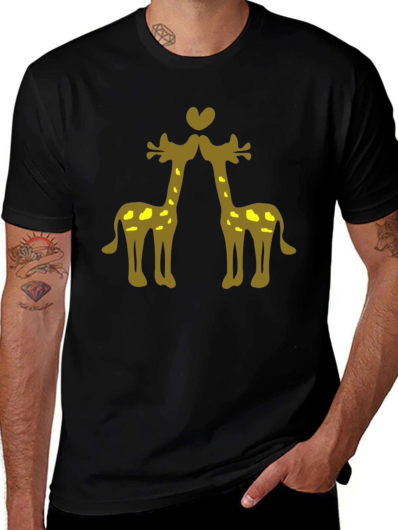 Giraffe Love Black Tee
