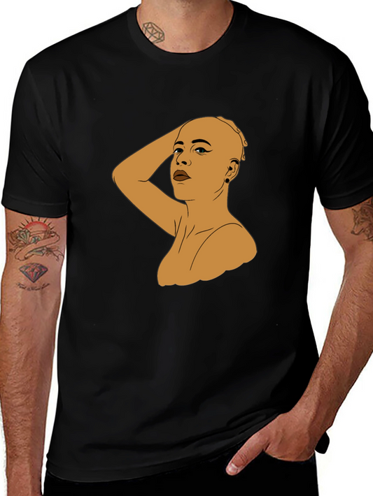 Bald Woman Graphic Tee - Black Unisex T-Shirt