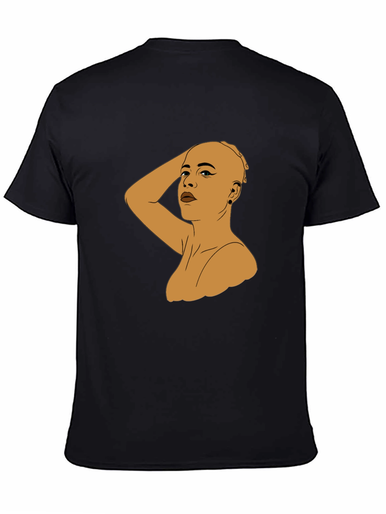 Bald Woman Graphic Tee - Black Unisex T-Shirt