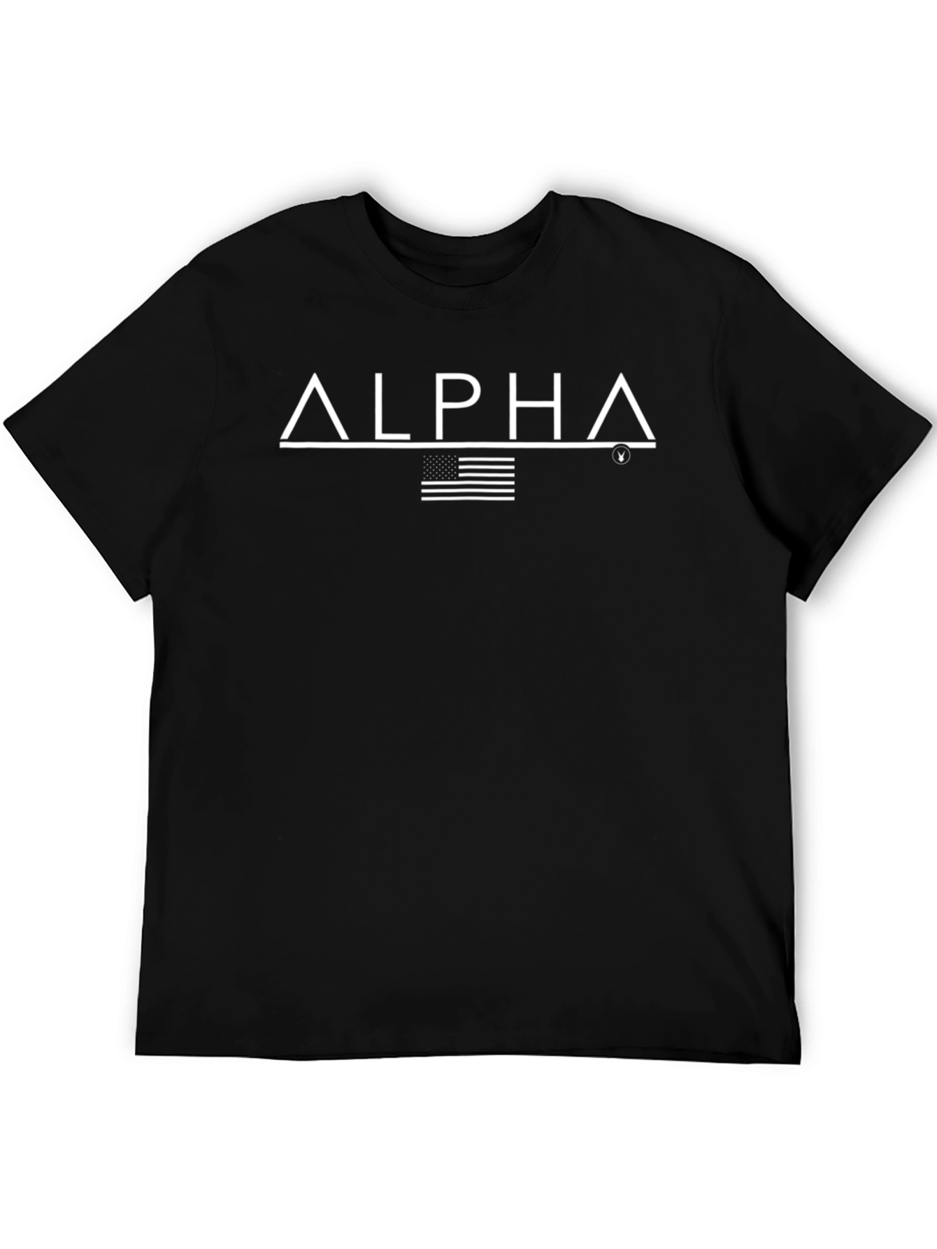 Alpha Graphic Tee - Black Cotton Blend Casual Shirt