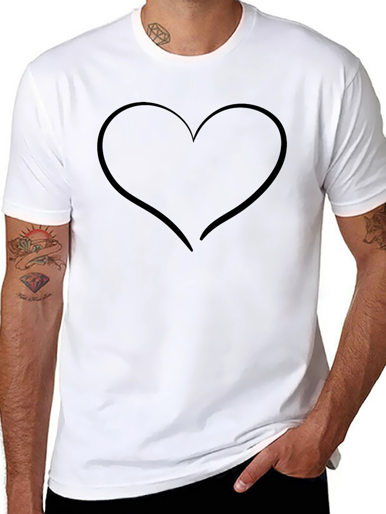 Heart Graphic Black T-Shirt - Minimalist Style