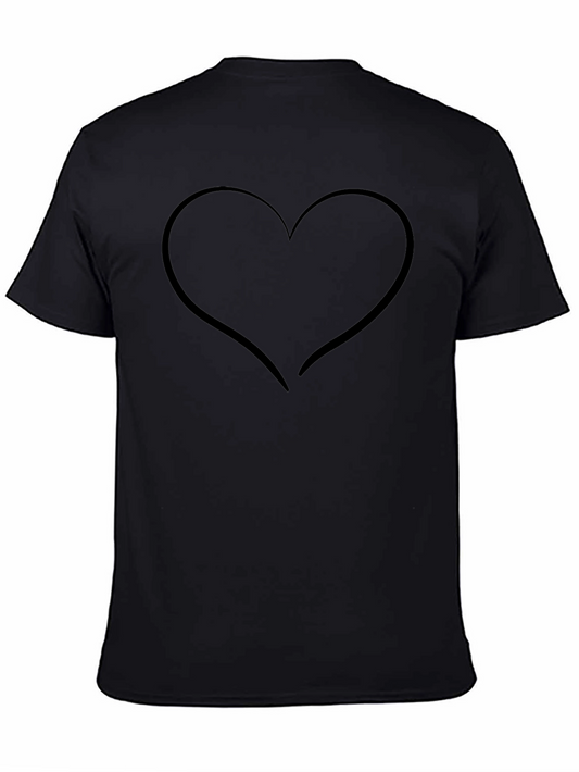 Heart Graphic Black T-Shirt - Minimalist Style