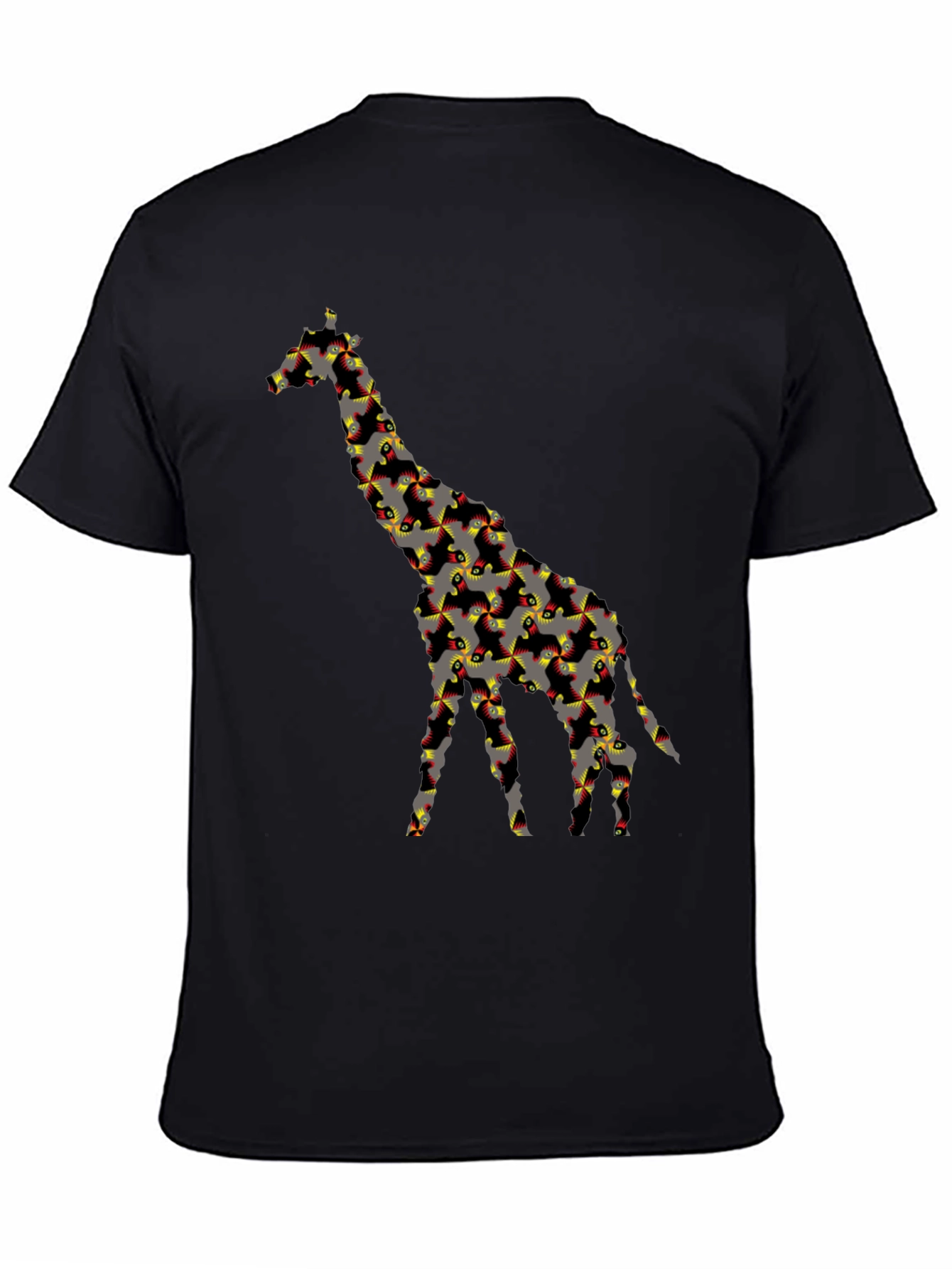 Abstract Giraffe Graphic Tee - Black T-Shirt