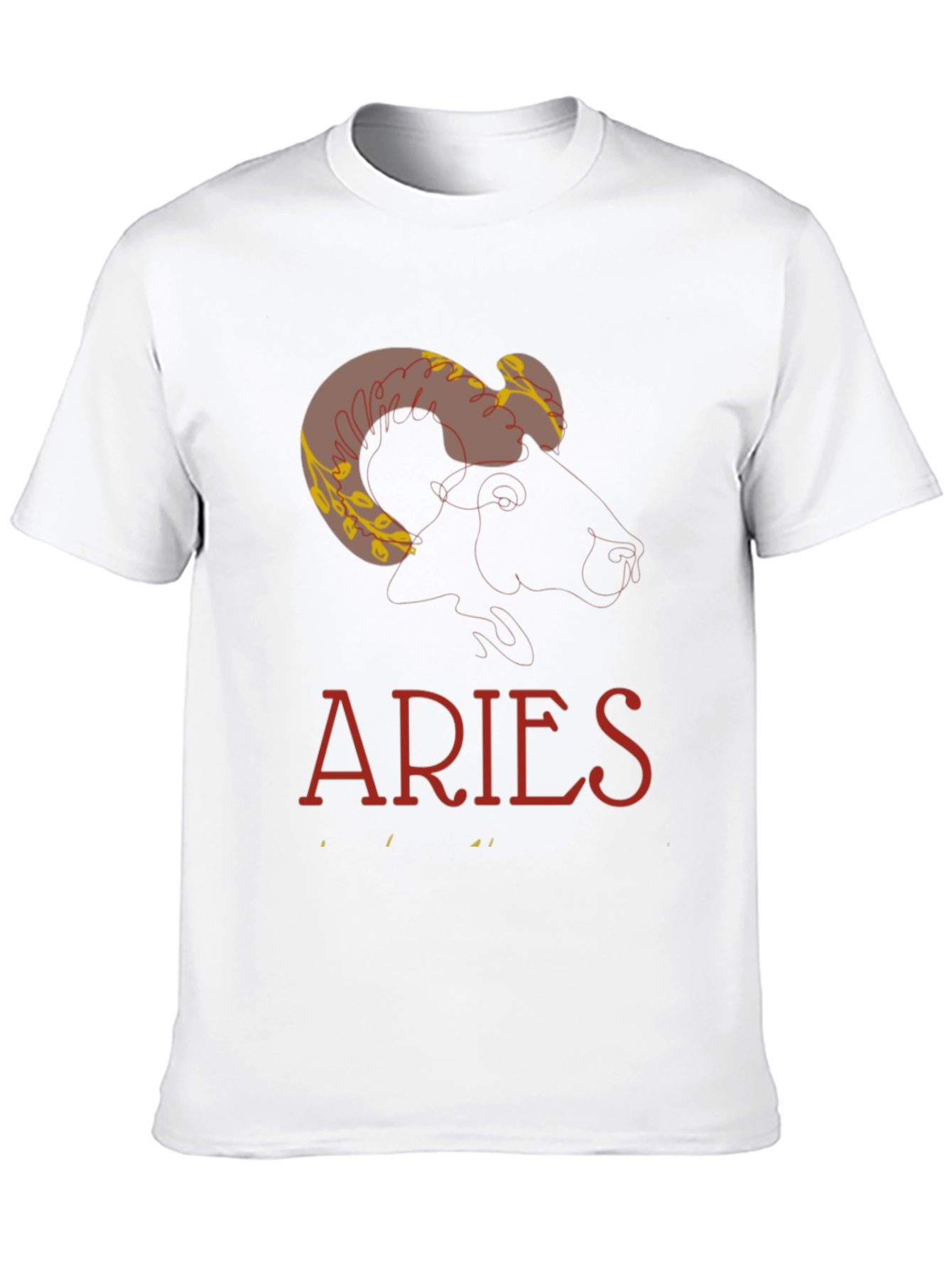 Aries Zodiac Graphic Print T-Shirt - Black