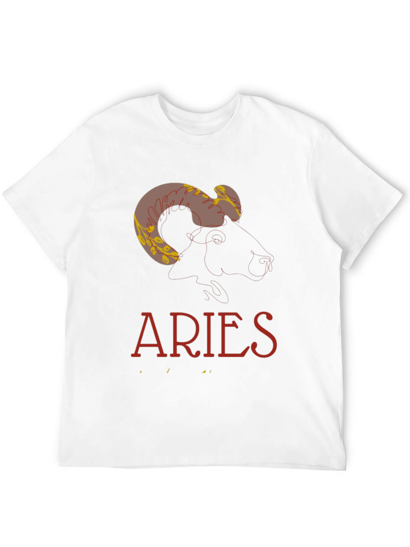 Aries Zodiac Graphic Print T-Shirt - Black