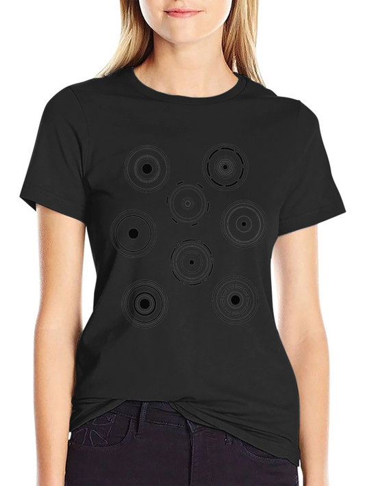Abstract Circle Pattern Tee - Mens Black T-Shirt