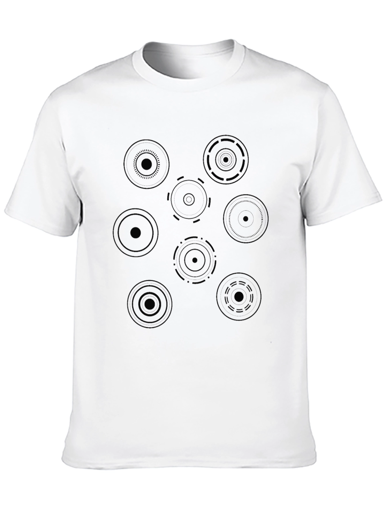 Abstract Circle Pattern Tee - Mens Black T-Shirt