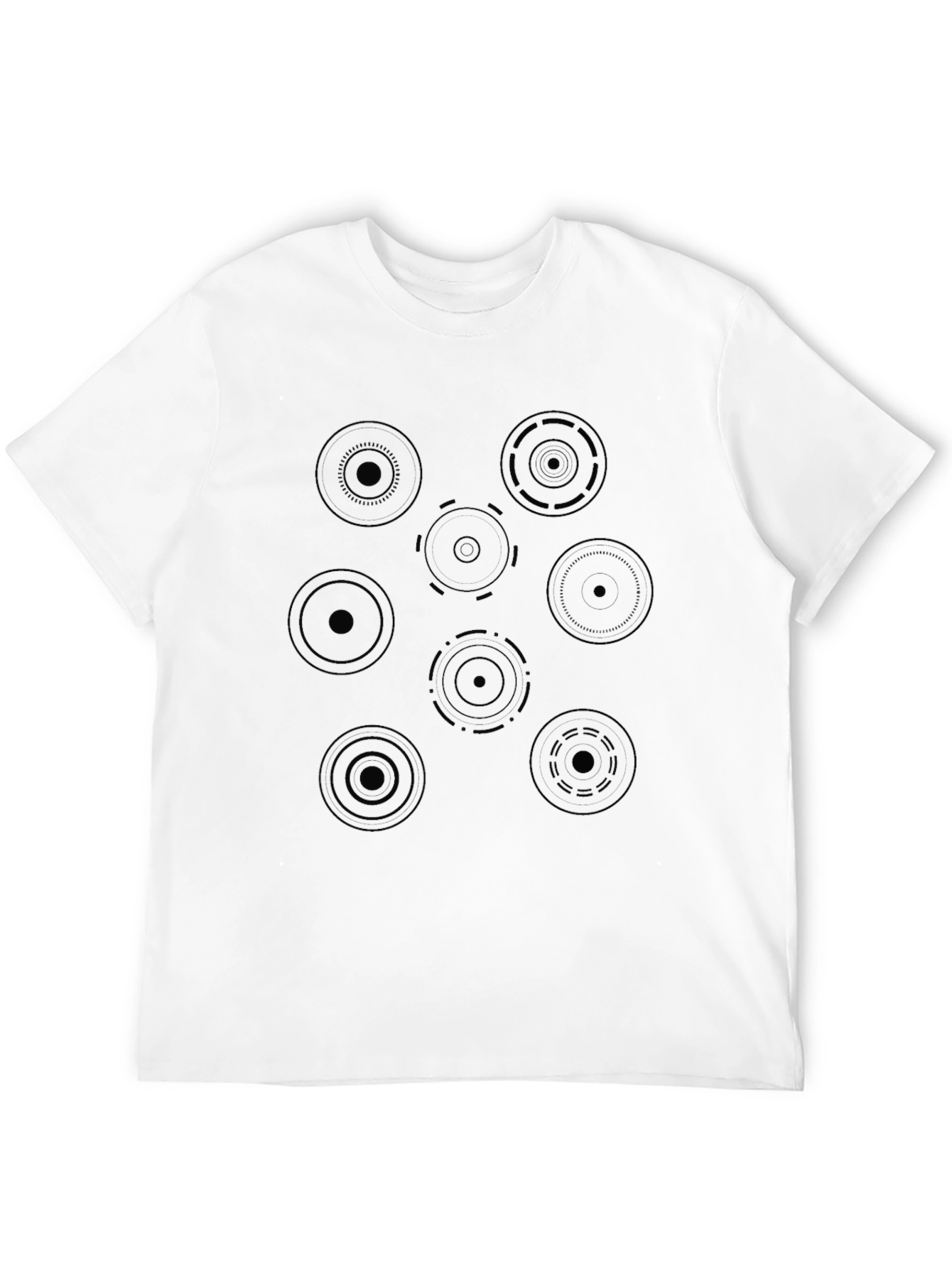 Abstract Circle Pattern Tee - Mens Black T-Shirt