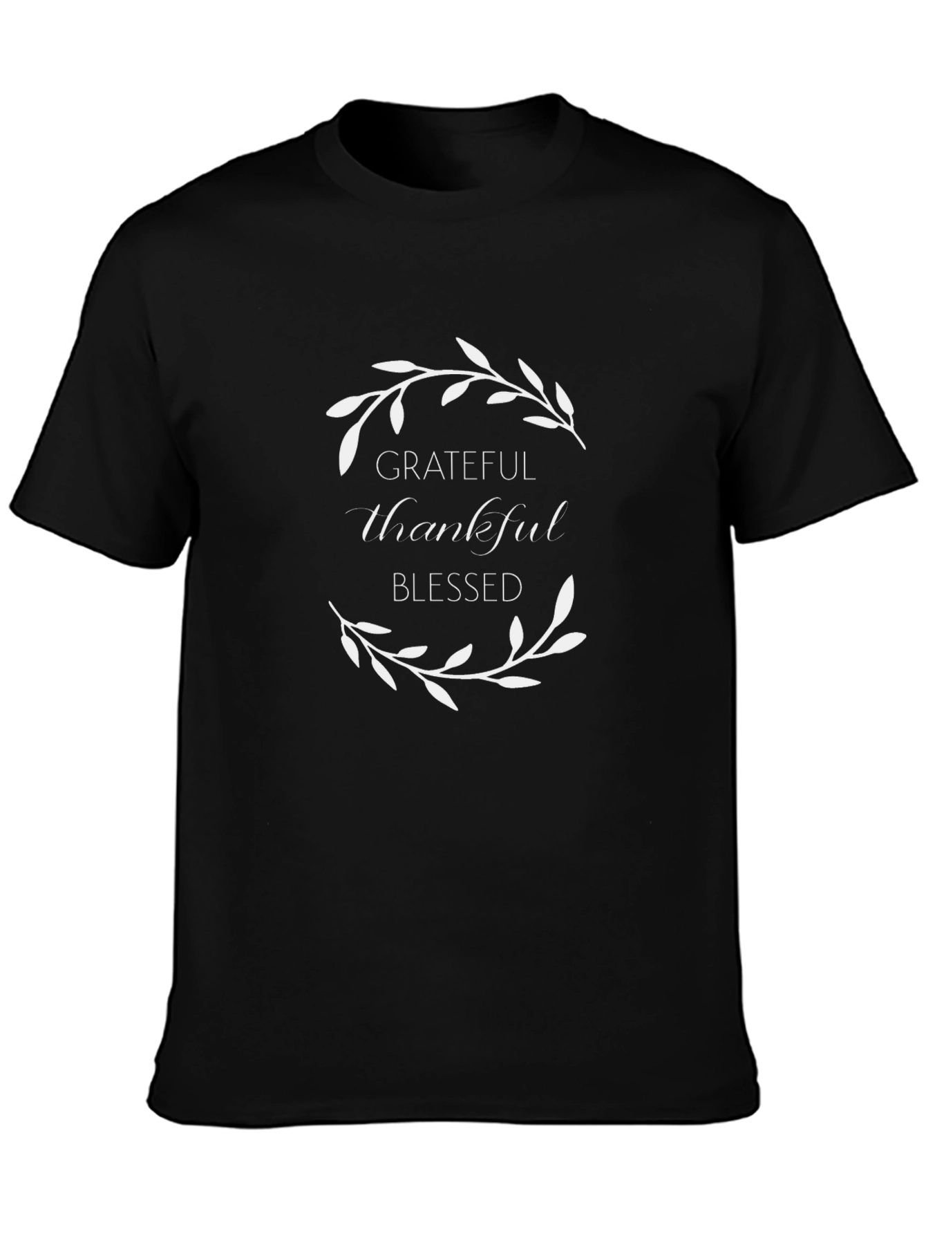 Grateful Thankful Blessed Black T-Shirt