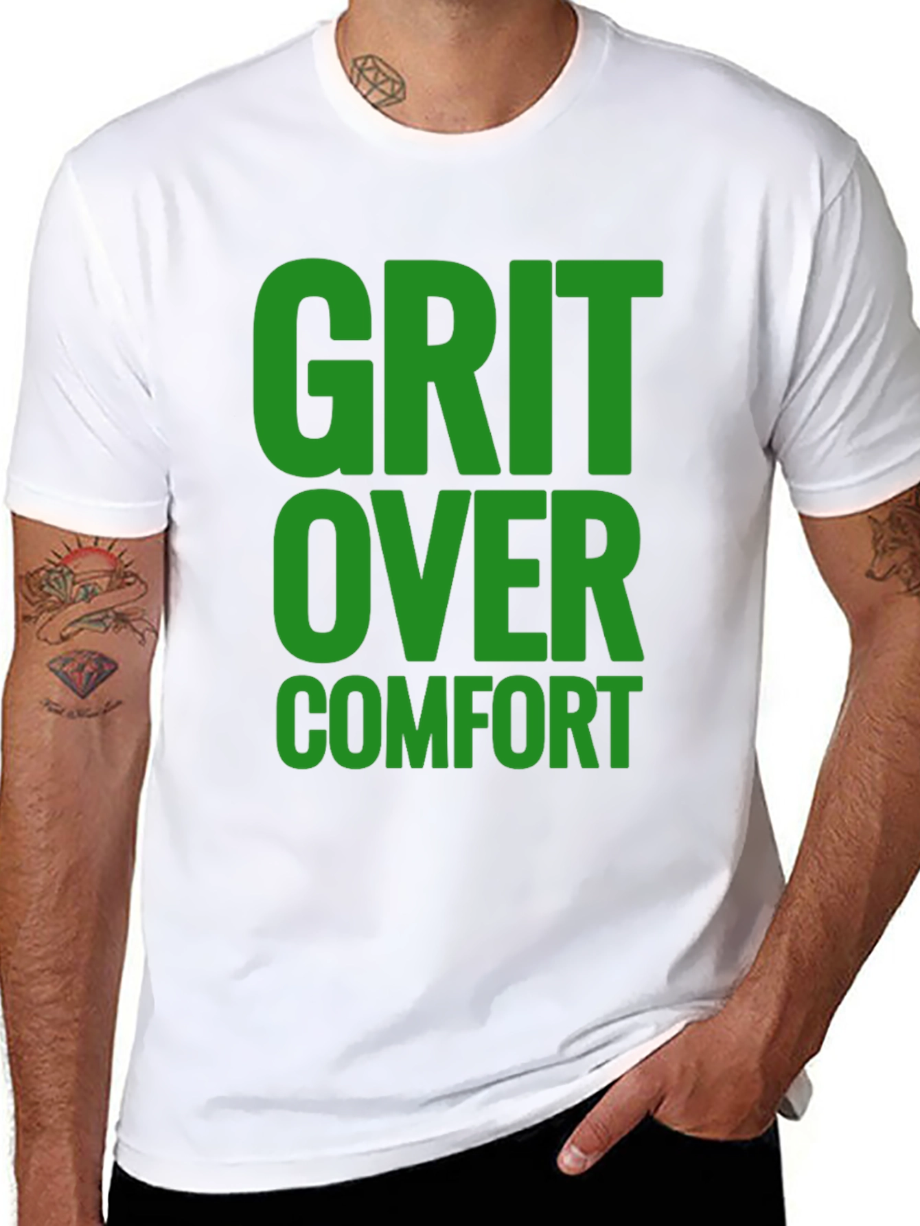 Grit Over Comfort Graphic T-Shirt - Motivational Design