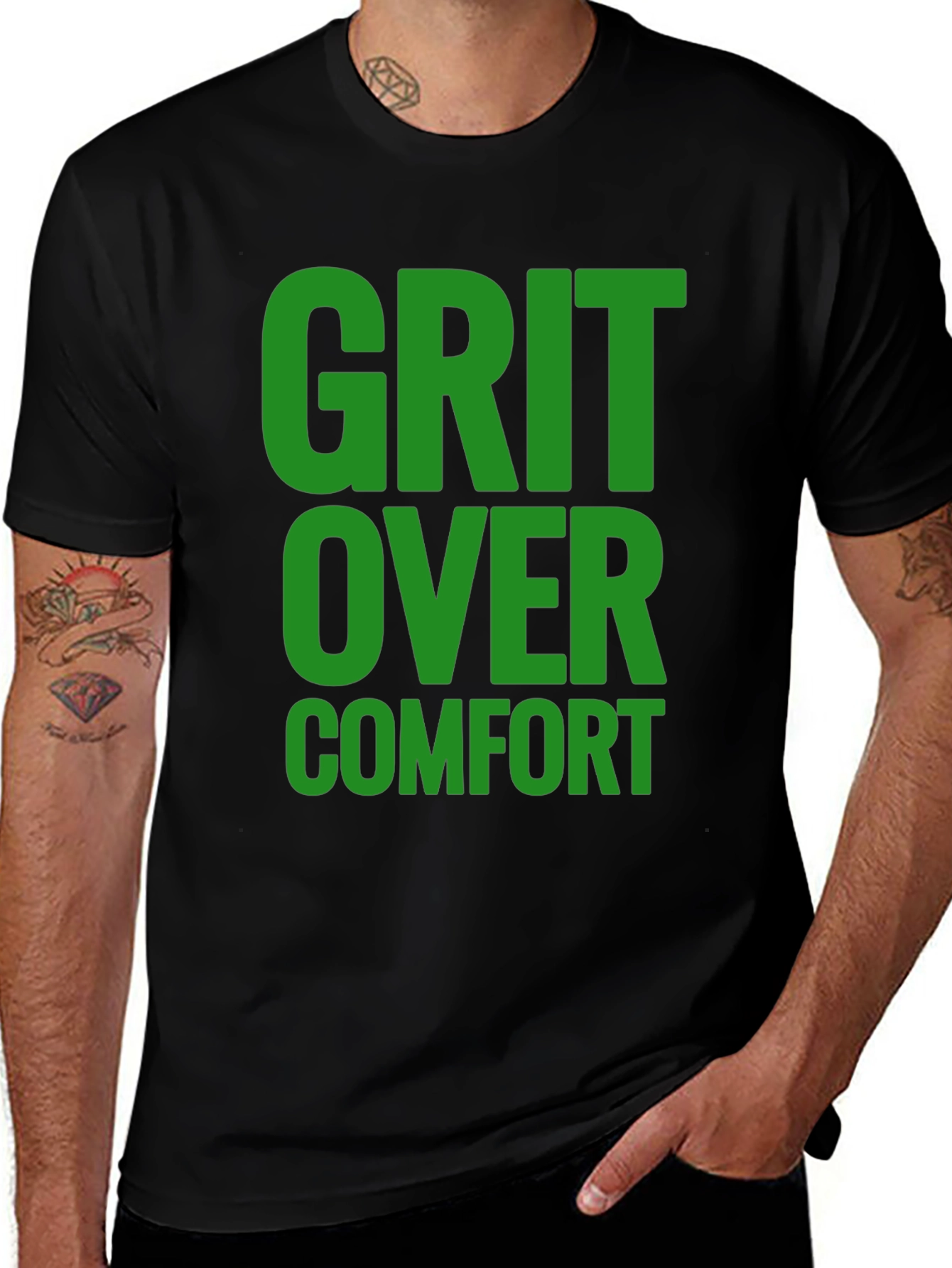 Grit Over Comfort Graphic T-Shirt - Motivational Design