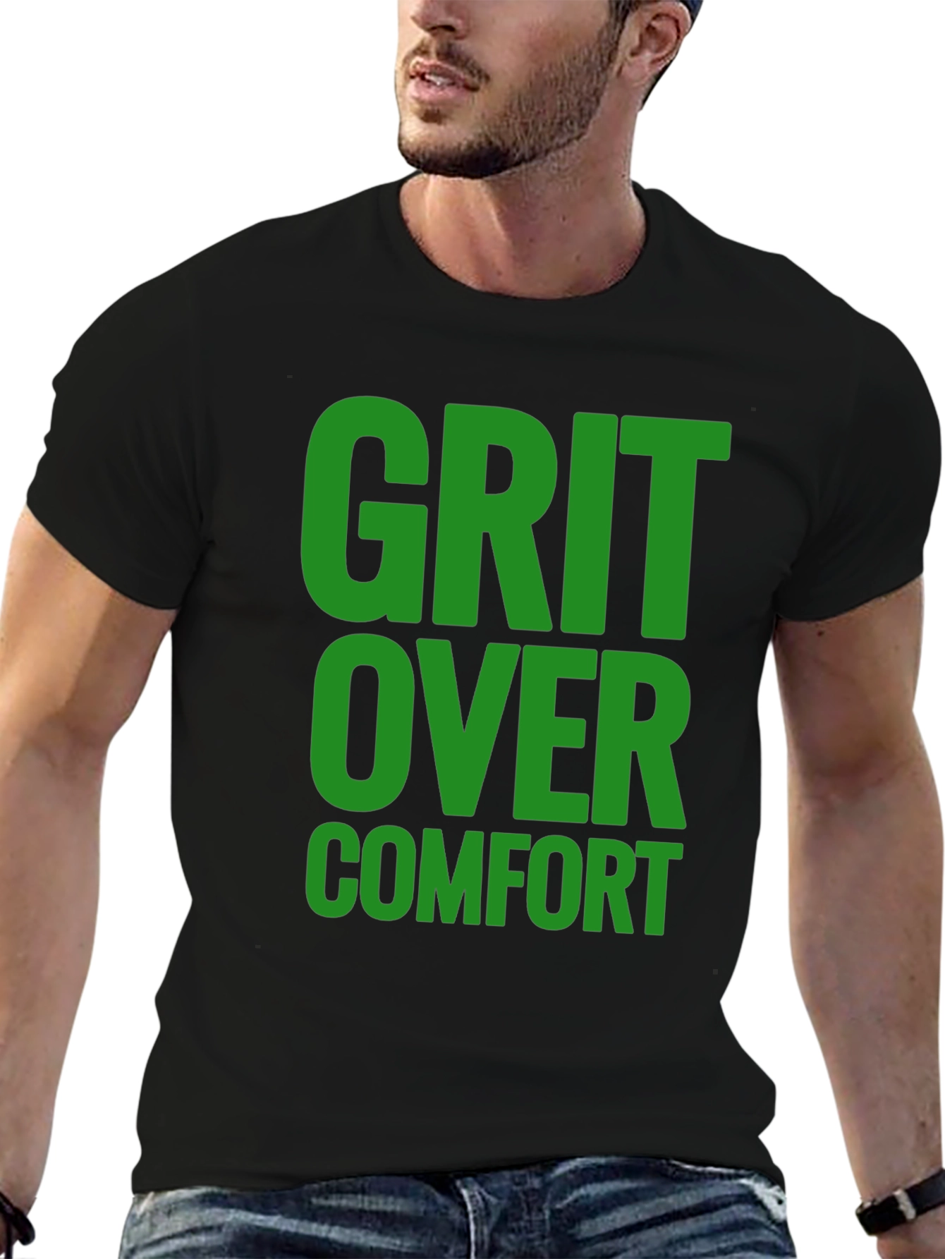 Grit Over Comfort Graphic T-Shirt - Motivational Design