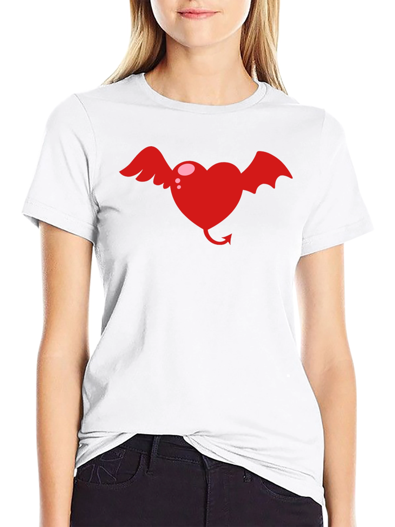 Heart with Wings Graphic Tee - Black