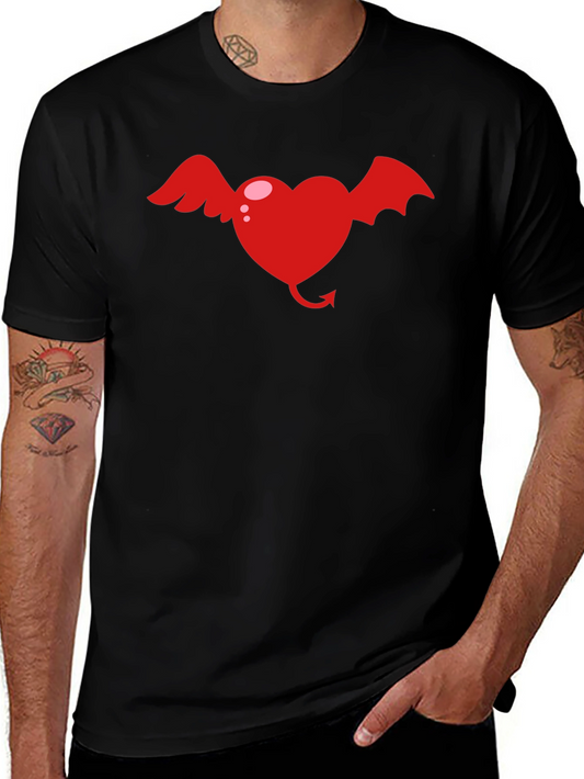 Heart with Wings Graphic Tee - Black