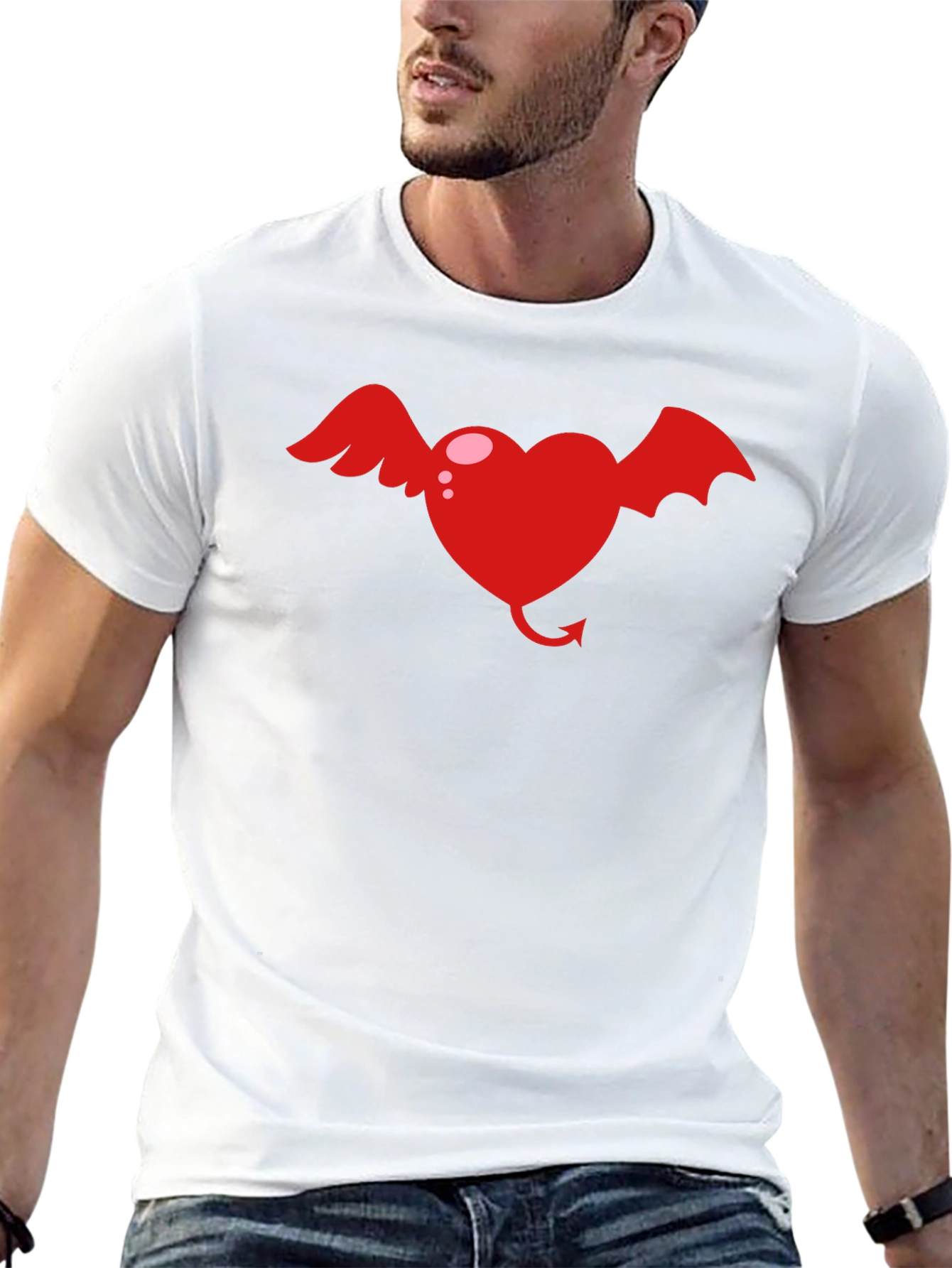 Heart with Wings Graphic Tee - Black