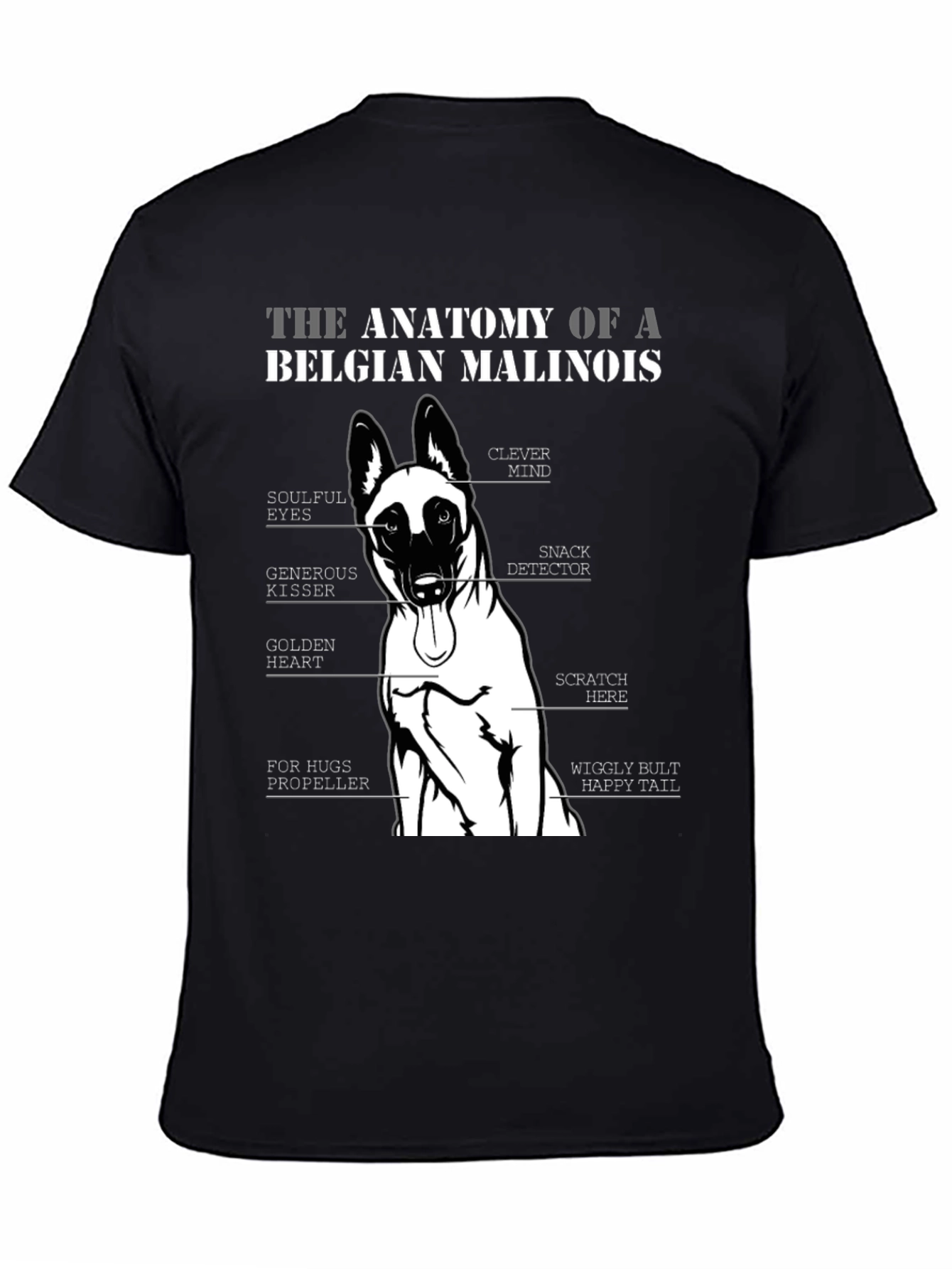 Anatomy of a Belgian Malinois Dog T-Shirt