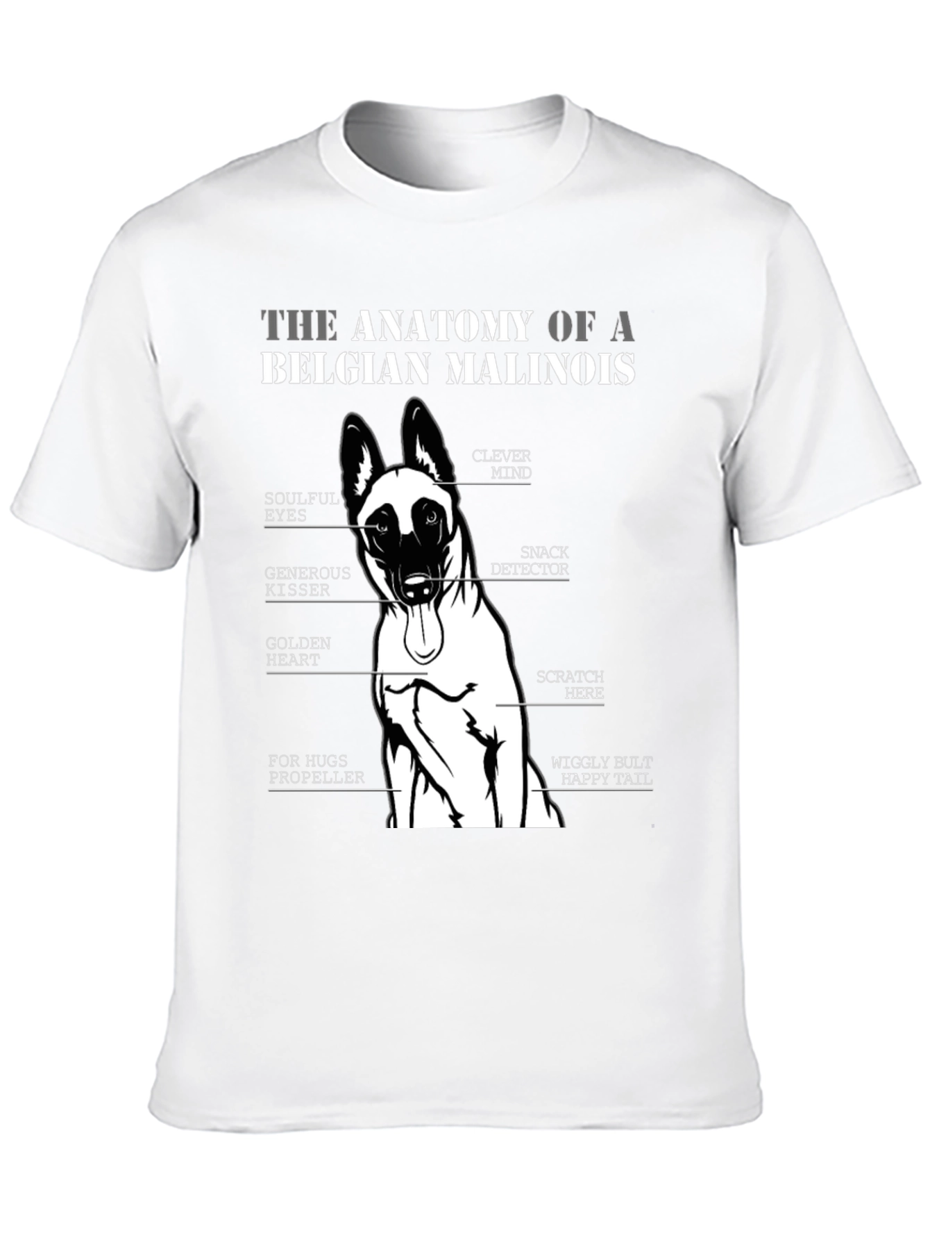 Anatomy of a Belgian Malinois Dog T-Shirt