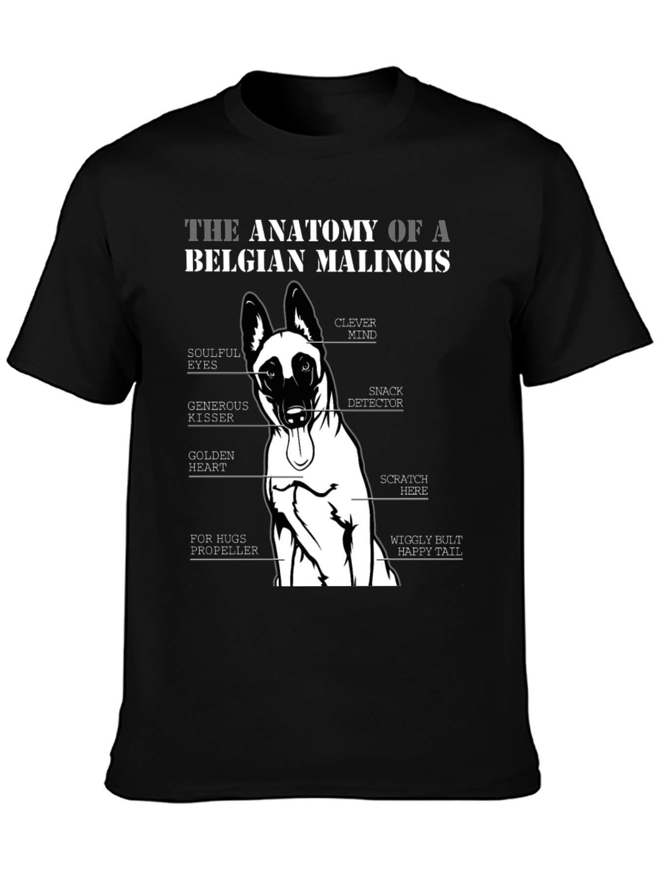 Anatomy of a Belgian Malinois Dog T-Shirt