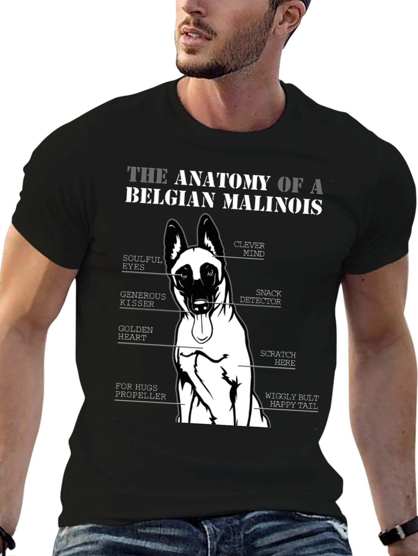 Anatomy of a Belgian Malinois Dog T-Shirt