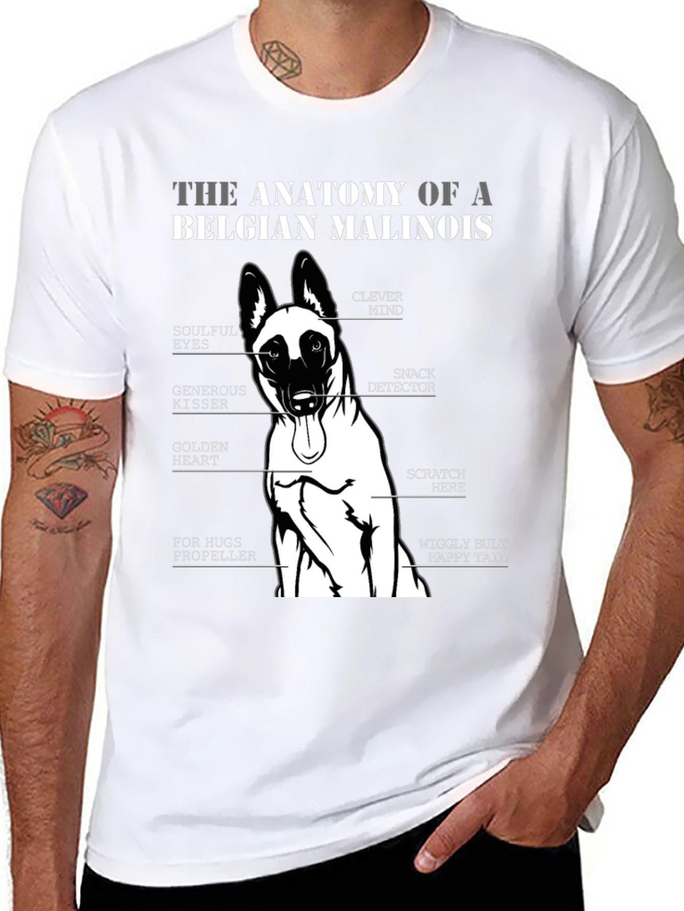 Anatomy of a Belgian Malinois Dog T-Shirt
