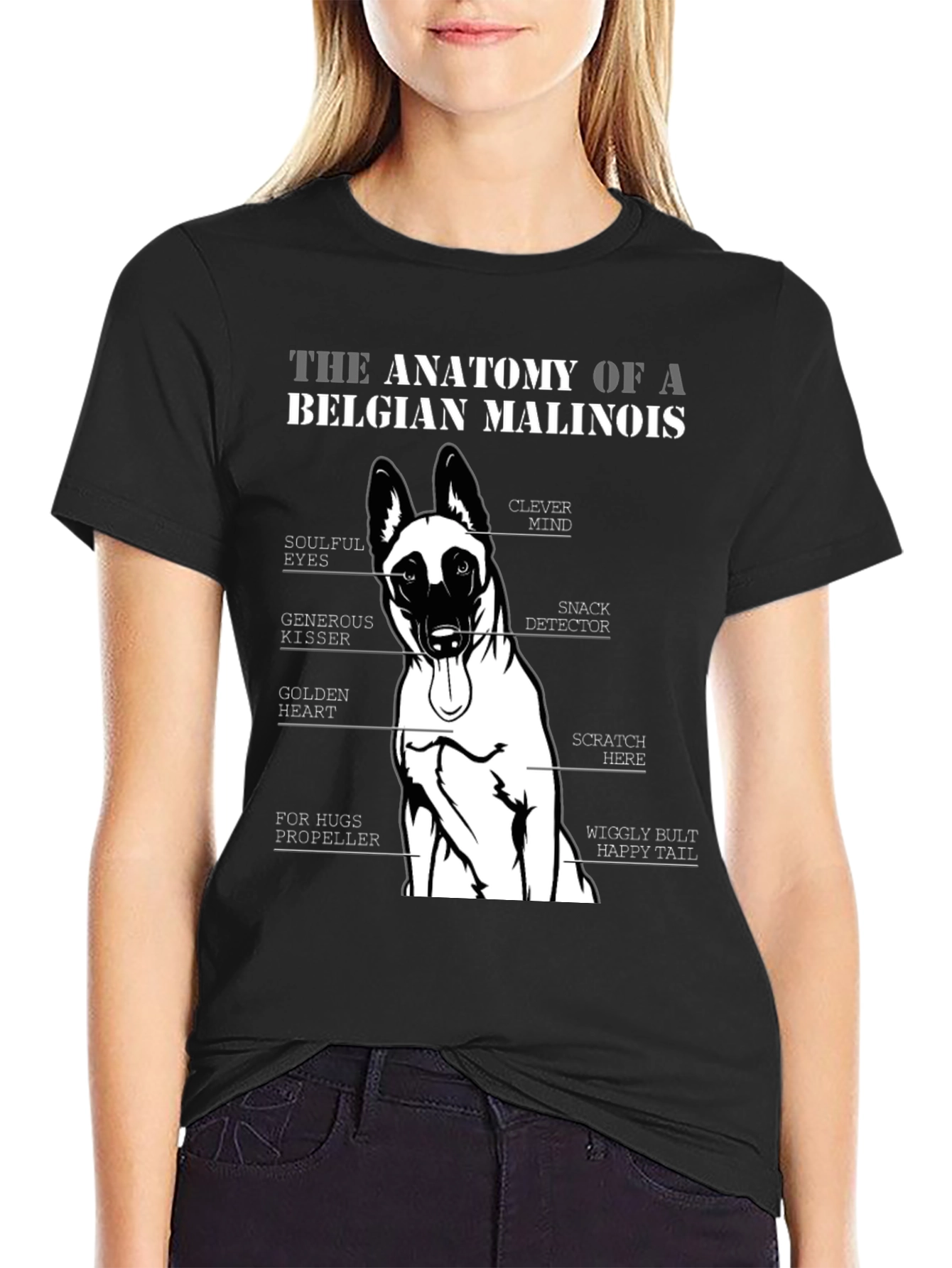 Anatomy of a Belgian Malinois Dog T-Shirt