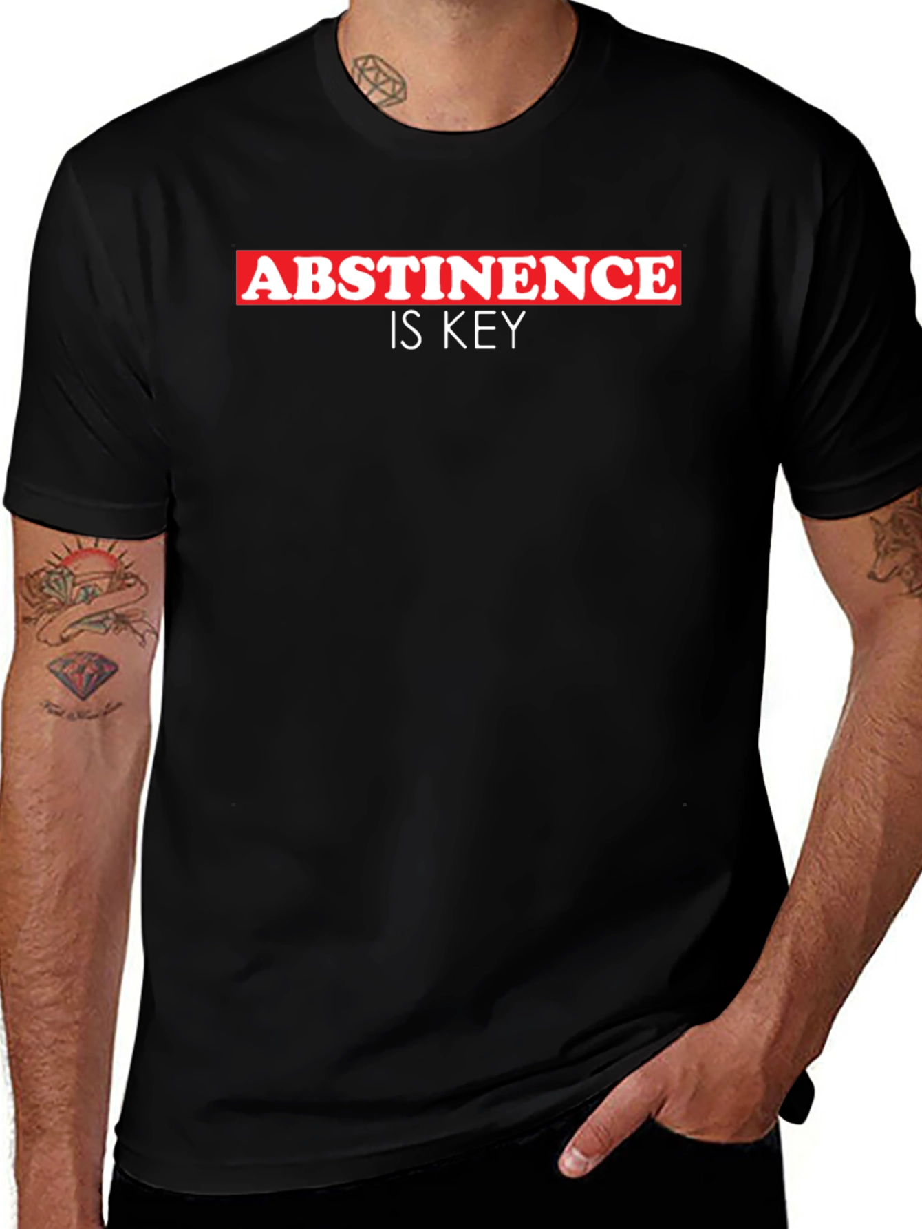 Abstinence is Key Black T-Shirt
