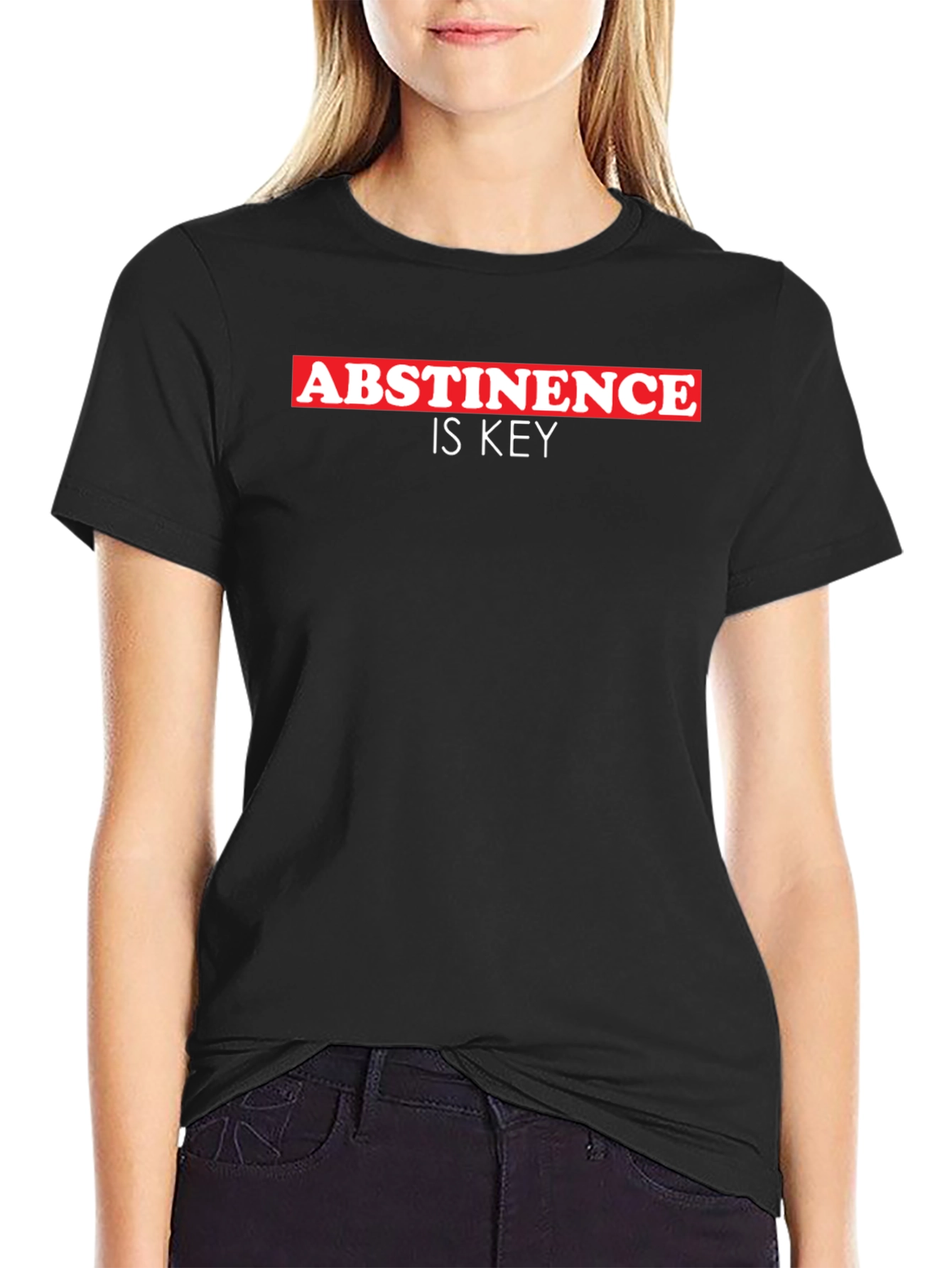Abstinence is Key Black T-Shirt