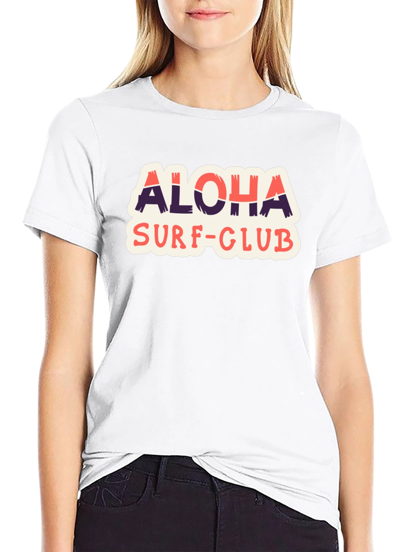 Aloha Surf Club Graphic Tee - Black Cotton T-Shirt