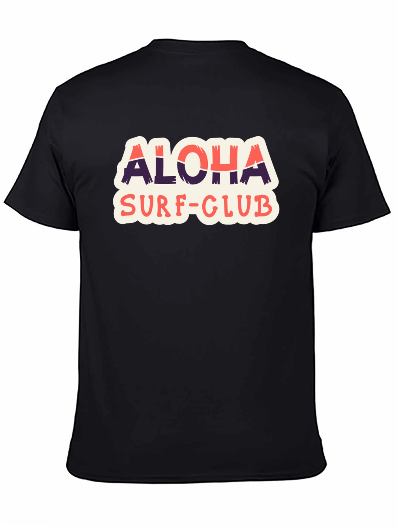 Aloha Surf Club Graphic Tee - Black Cotton T-Shirt