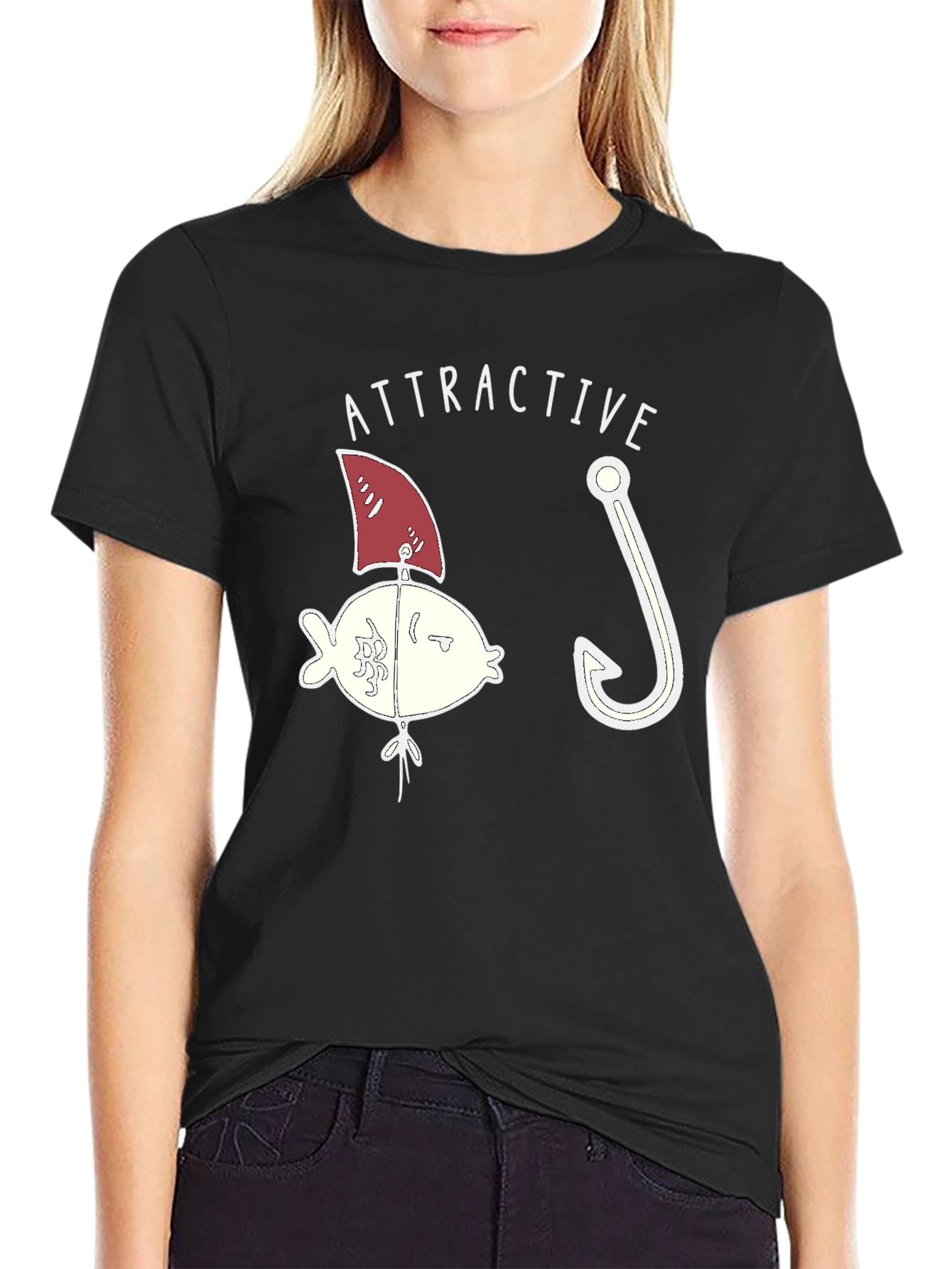 Attractive Fish T-Shirt Funny Fishing Bait Tee
