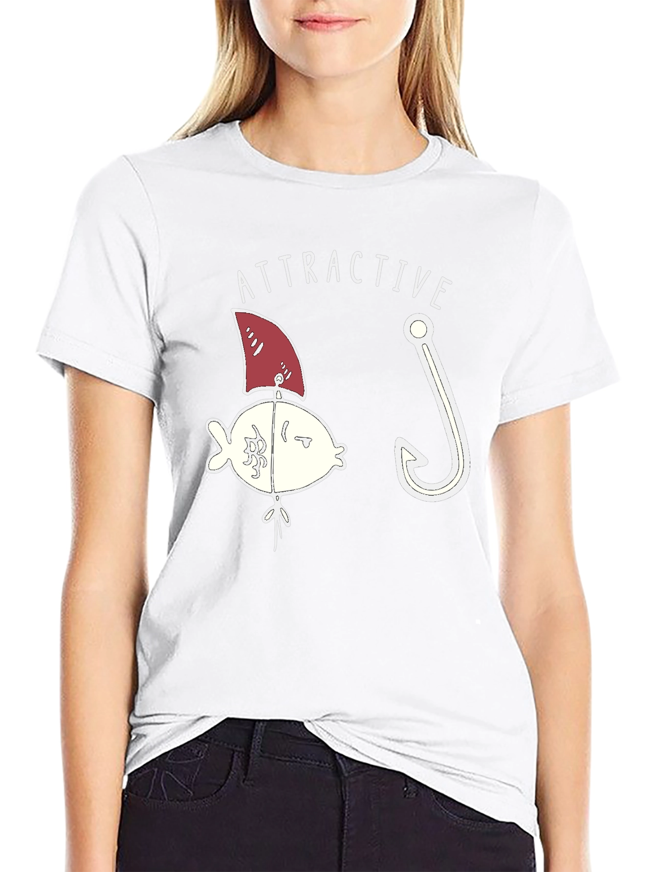 Attractive Fish T-Shirt Funny Fishing Bait Tee