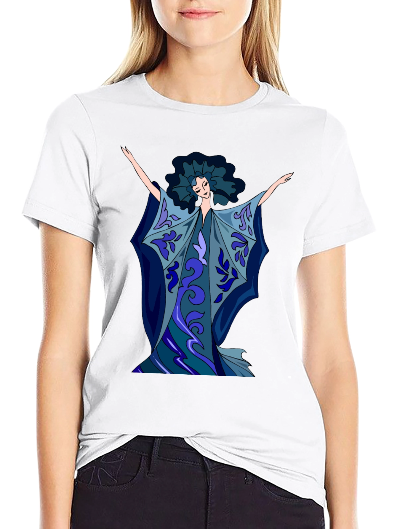 Abstract Art Woman Graphic Tee - Soft Cotton Blend