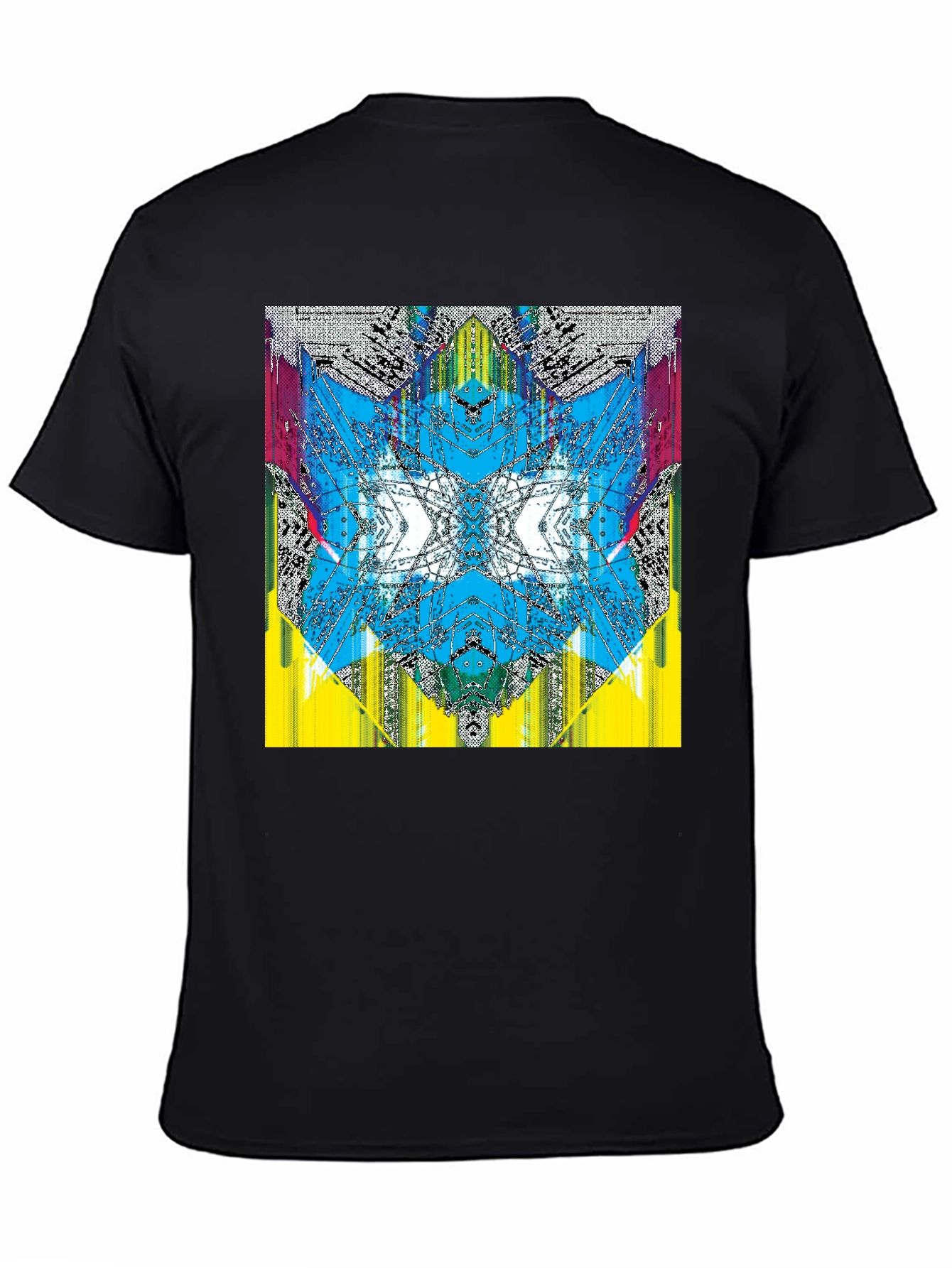 Abstract Kaleidoscope Graphic Black T-Shirt