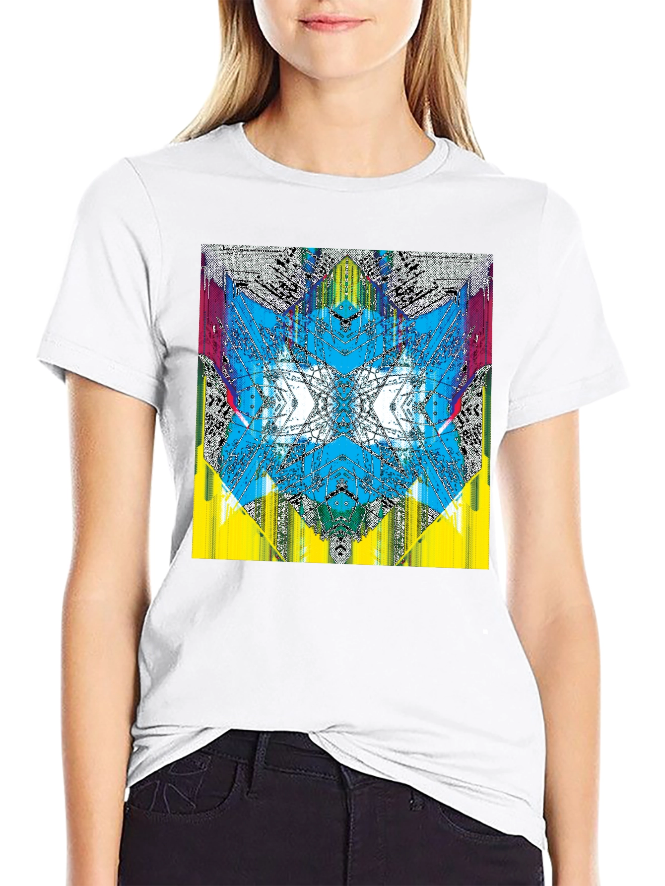 Abstract Kaleidoscope Graphic Black T-Shirt